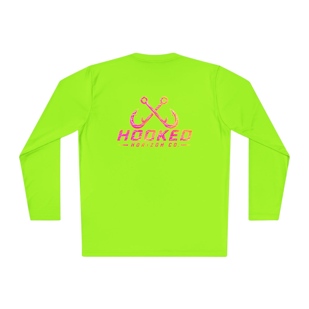 Moisture Wicking Classic Logo Tee In Pink—Horizon Co. Anchors Long Sleeve Tee — Lightweight Fishing Shirt