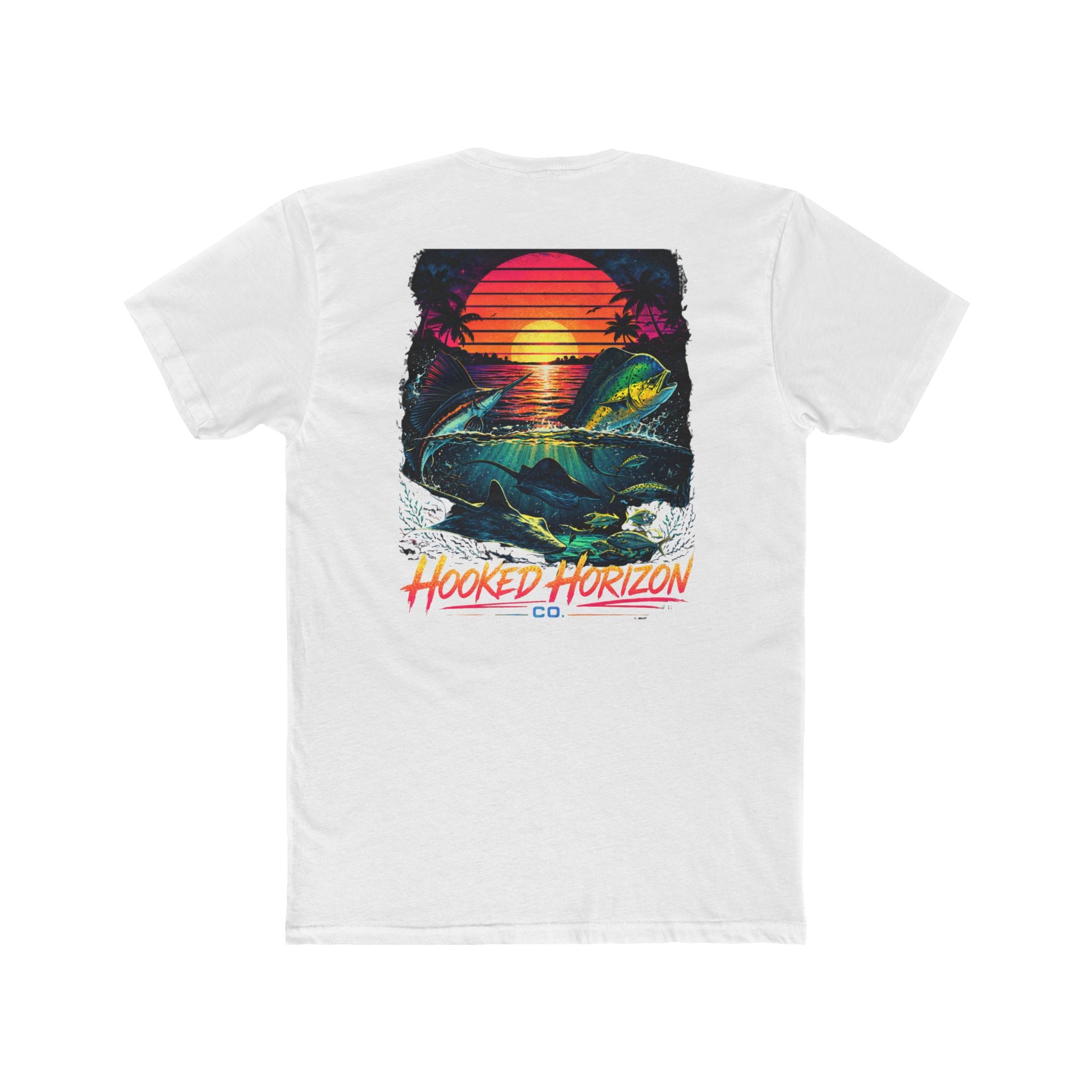 Hooked Horizon Co.  Sunset Fishing T-Shirt— Multiple Color Variations