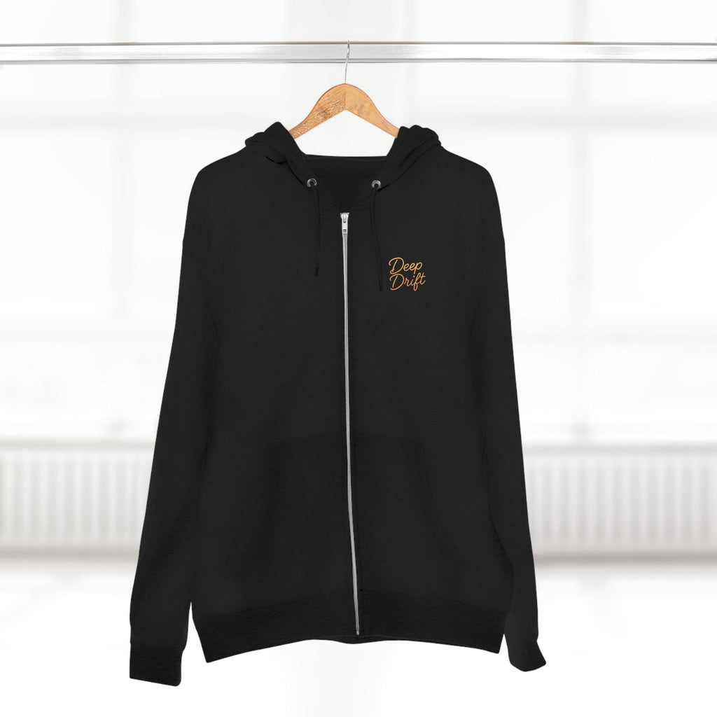 Turtle "Keep It Reel" Deep Drift–Hooked Horizon Co. Unisex Zip Hoodie for Ocean Lovers, Nautical Fashion, Cool Weather Gear, Everyday Comfort, Perfect Gift