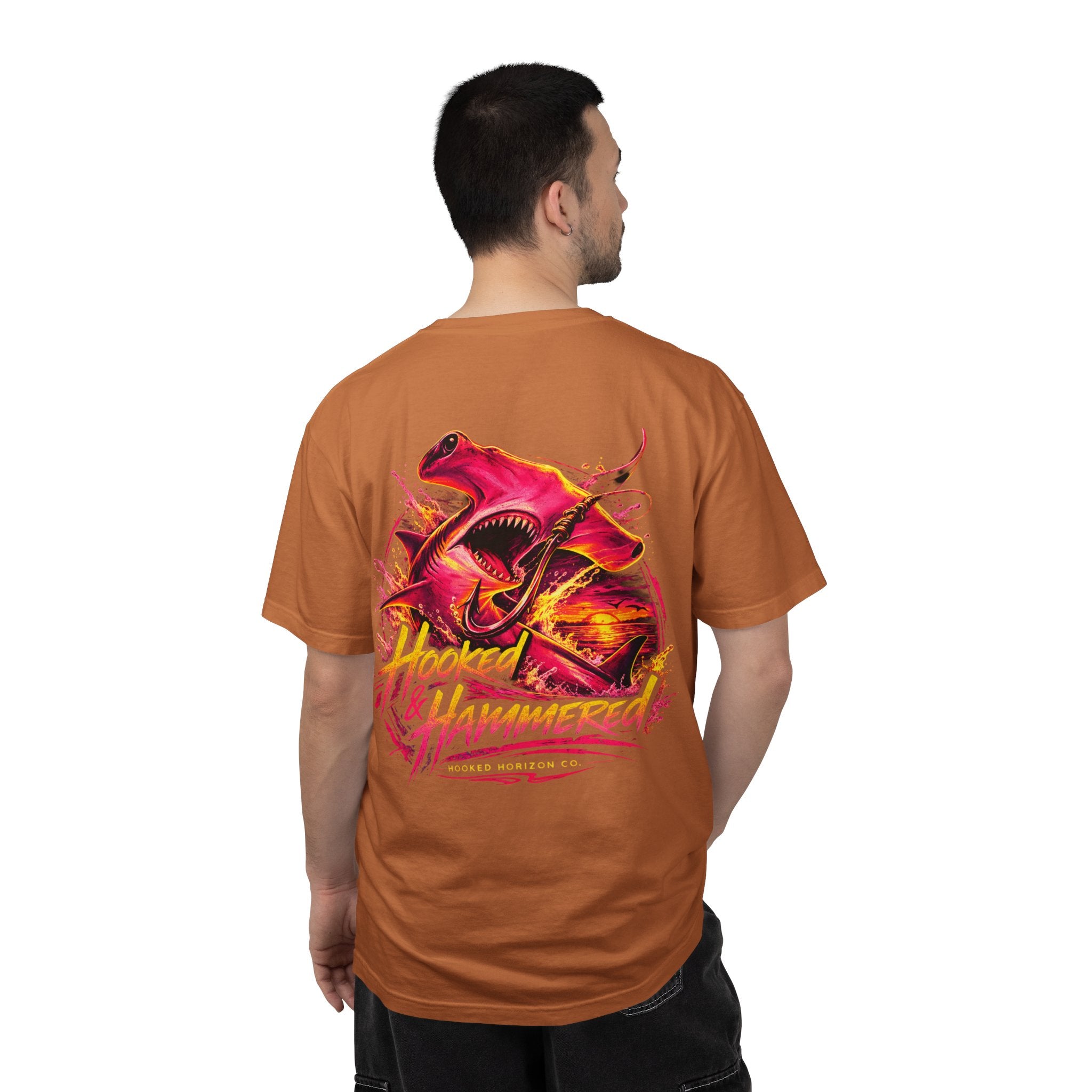 Hooked & Hammered Fishing T-shirt, Hooked Horizon Co, Angler Gifts, Shark Lovers