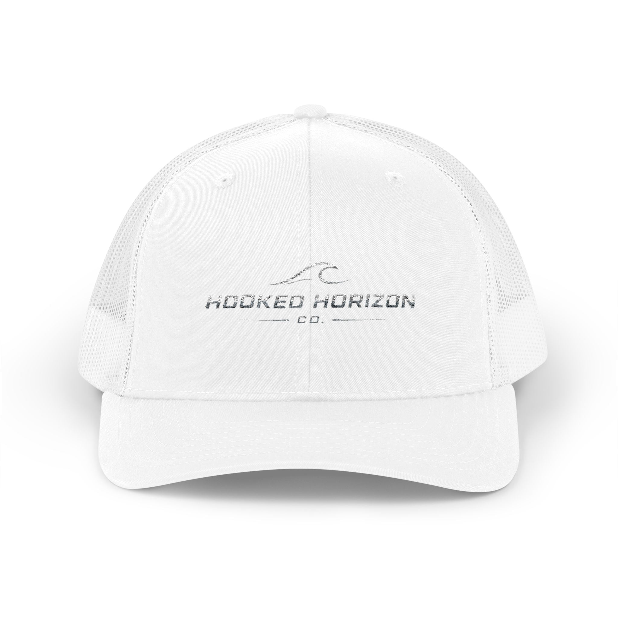 Wave Hooked Horizon Trucker Cap — Embroidered Fishing Snapback