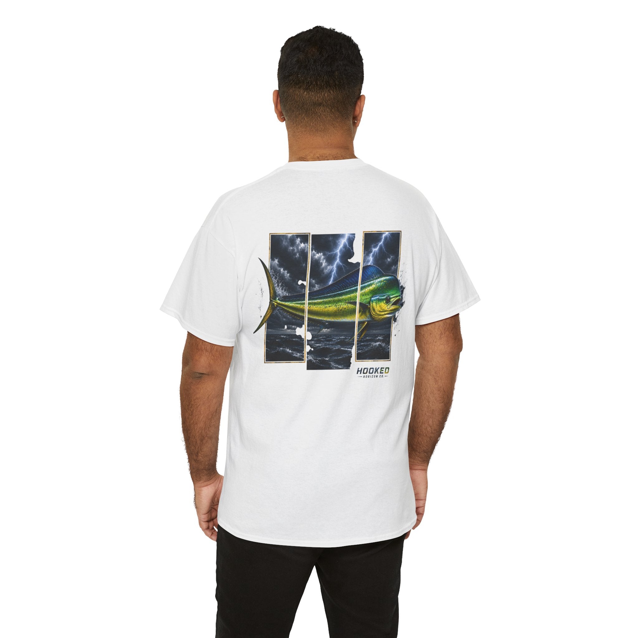 Mahi Mahi Hooked Horizon Co Tee—Ocean Graphic Tee — "Beloved" Ray Design