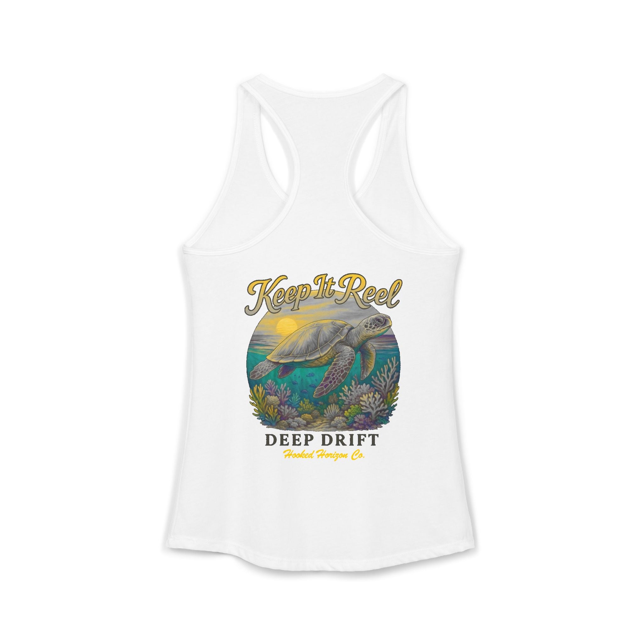 Turtle " Keep It Reel" Deep Drift– Hooked Horizon Co. Gifts for Ocean Lovers, Nautical Fashion, Everyday Comfort, Perfect Gift for Her
