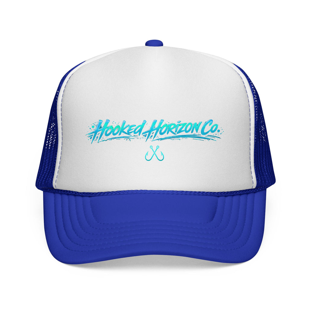 Retro 90s Inspired Hooked Horizon Co. Trucker Cap — Fishing & Beach Hat
