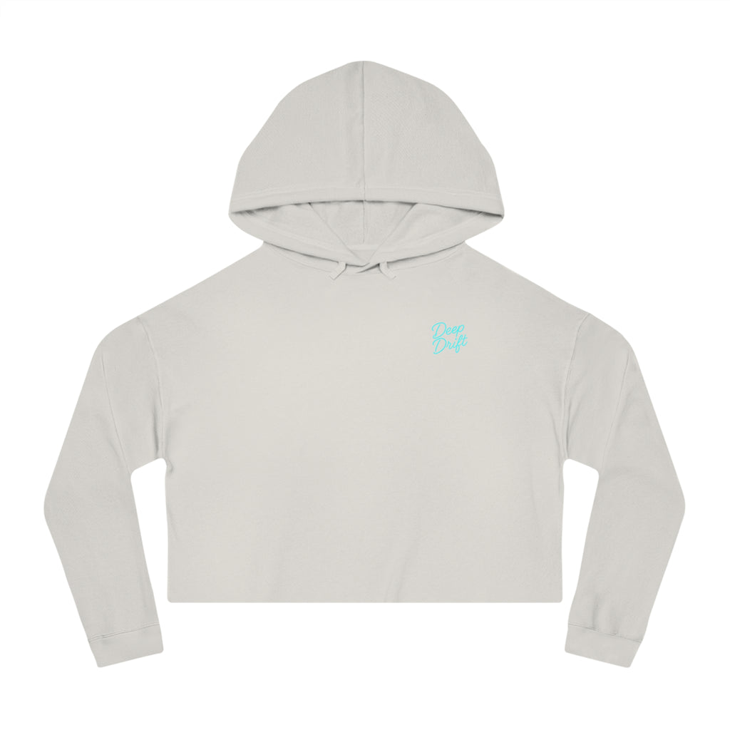 Sea Turtle Cropped Hoodie — "Deep Drift" Hooked Horizon Co. Fishing Graphic