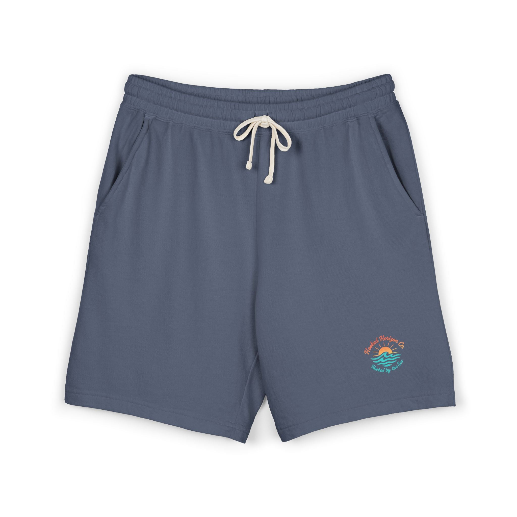 Hooked Horizon Co.  — Ultra Soft Fleece Sweat Shorts — Lightweight Garment-Dyed Lounge Shorts