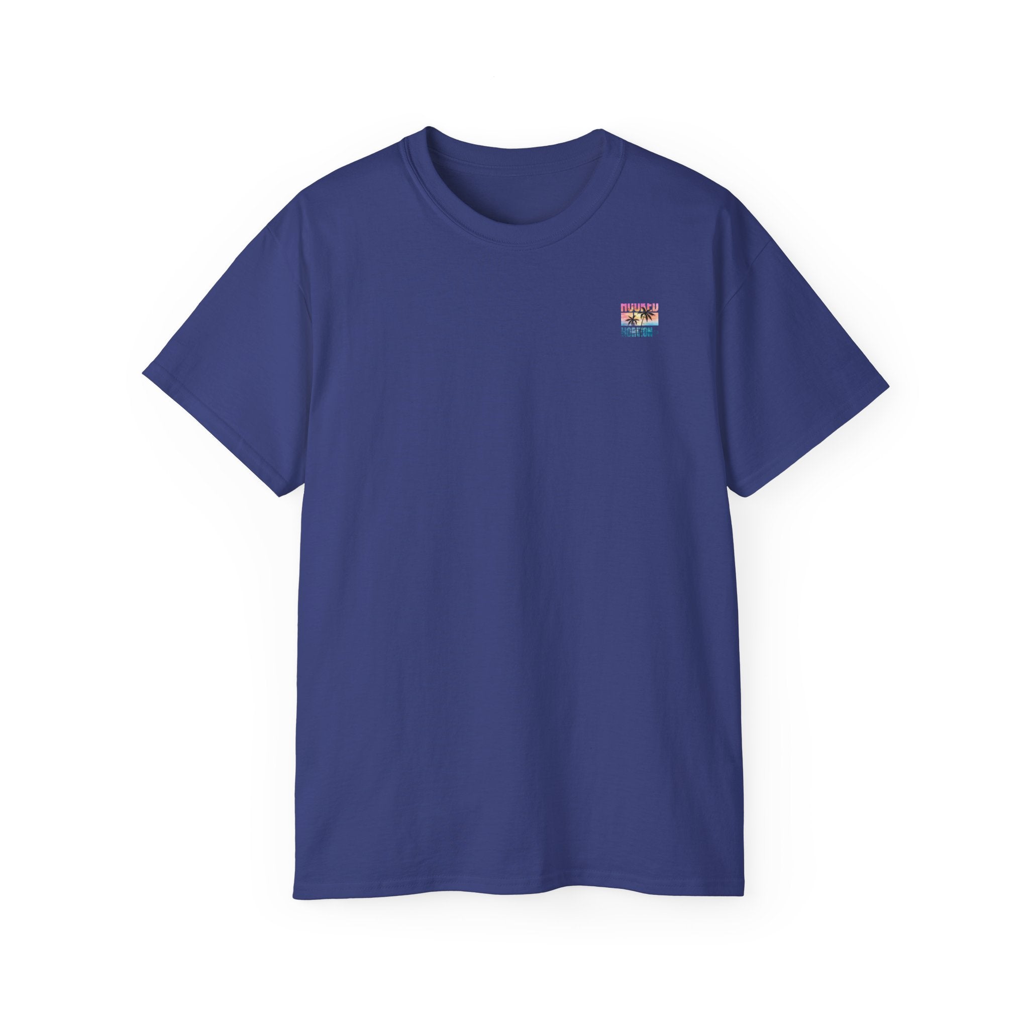 Sunset & Palm Tree T-Shirt — "Hooked" Boat & Horizon Graphic Tee, Multiple Color Variations