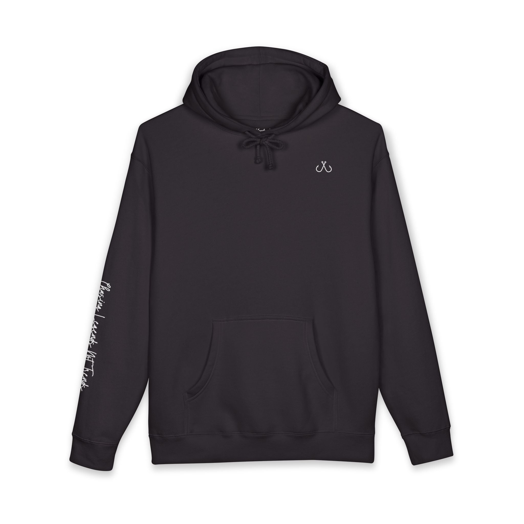 Chasing Legends Not Trends Hoodie Hooked Horizon Co. — Minimal Fishing Back Graphic Hoodie, Multiple Color Variations
