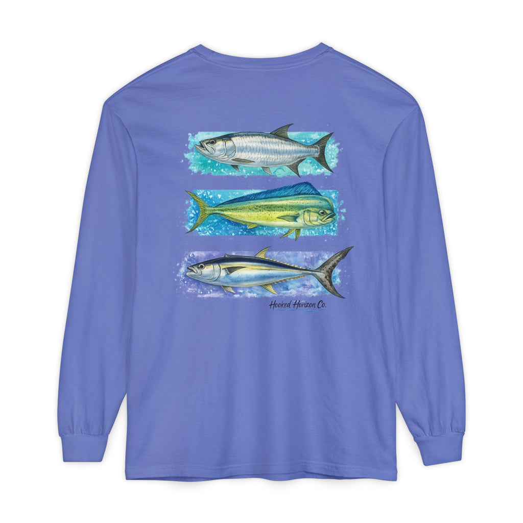 Chasing Legends Tarpon, Mahi Mahi, TunaSaltwater Fish Long Sleeve Tee — Hooked Horizon Co. Graphic Shirt