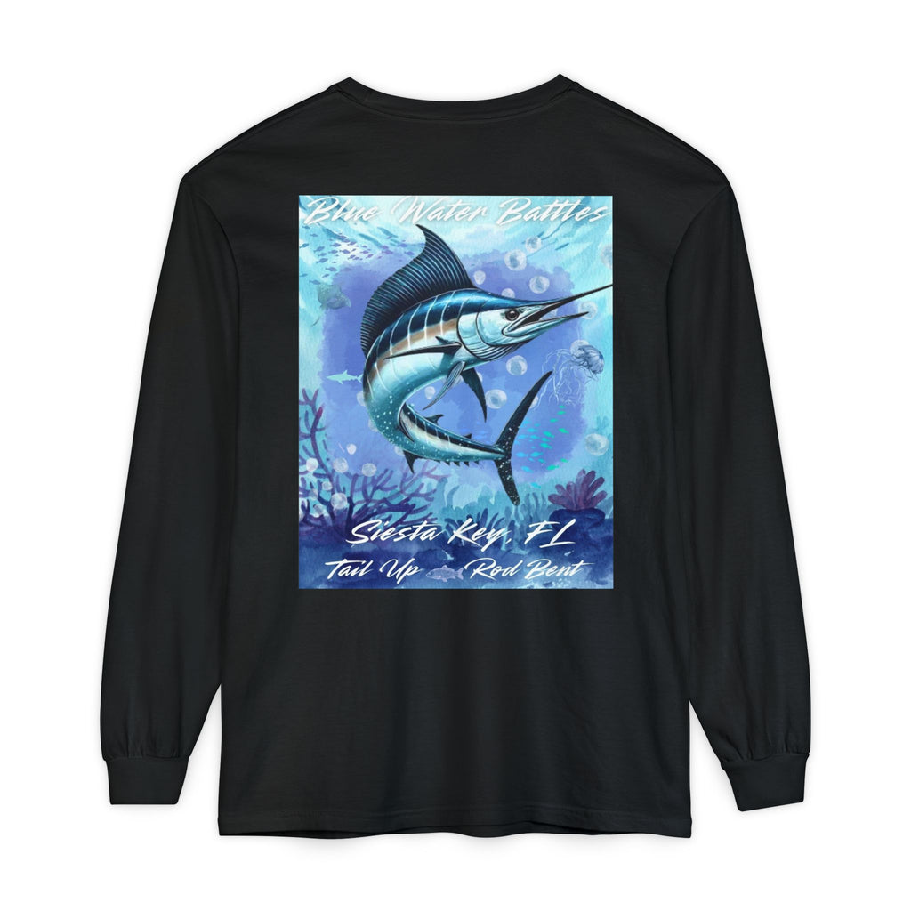 Marlin Fishing Long Sleeve T-Shirt, Ocean Adventure Apparel, Boat Trip Shirt, Coastal Style, Gift for Fishermen