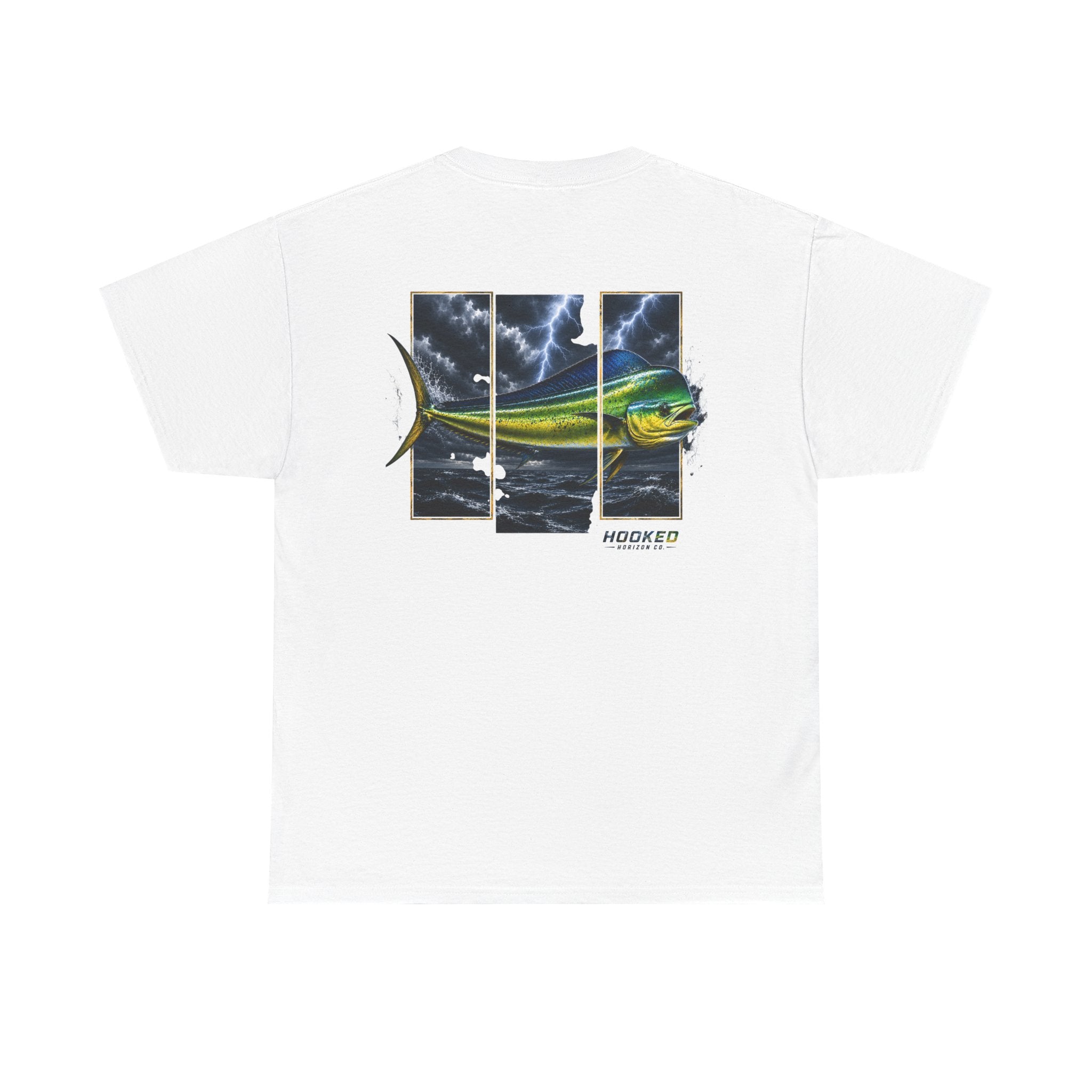 Mahi Mahi Hooked Horizon Co Tee—Ocean Graphic Tee — "Beloved" Ray Design