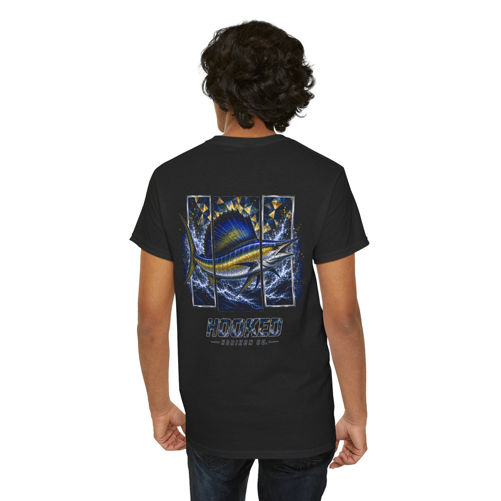 Sail Fish Hooked Horizon Co Tee—Ocean Graphic Tee — "Beloved" Ray Design