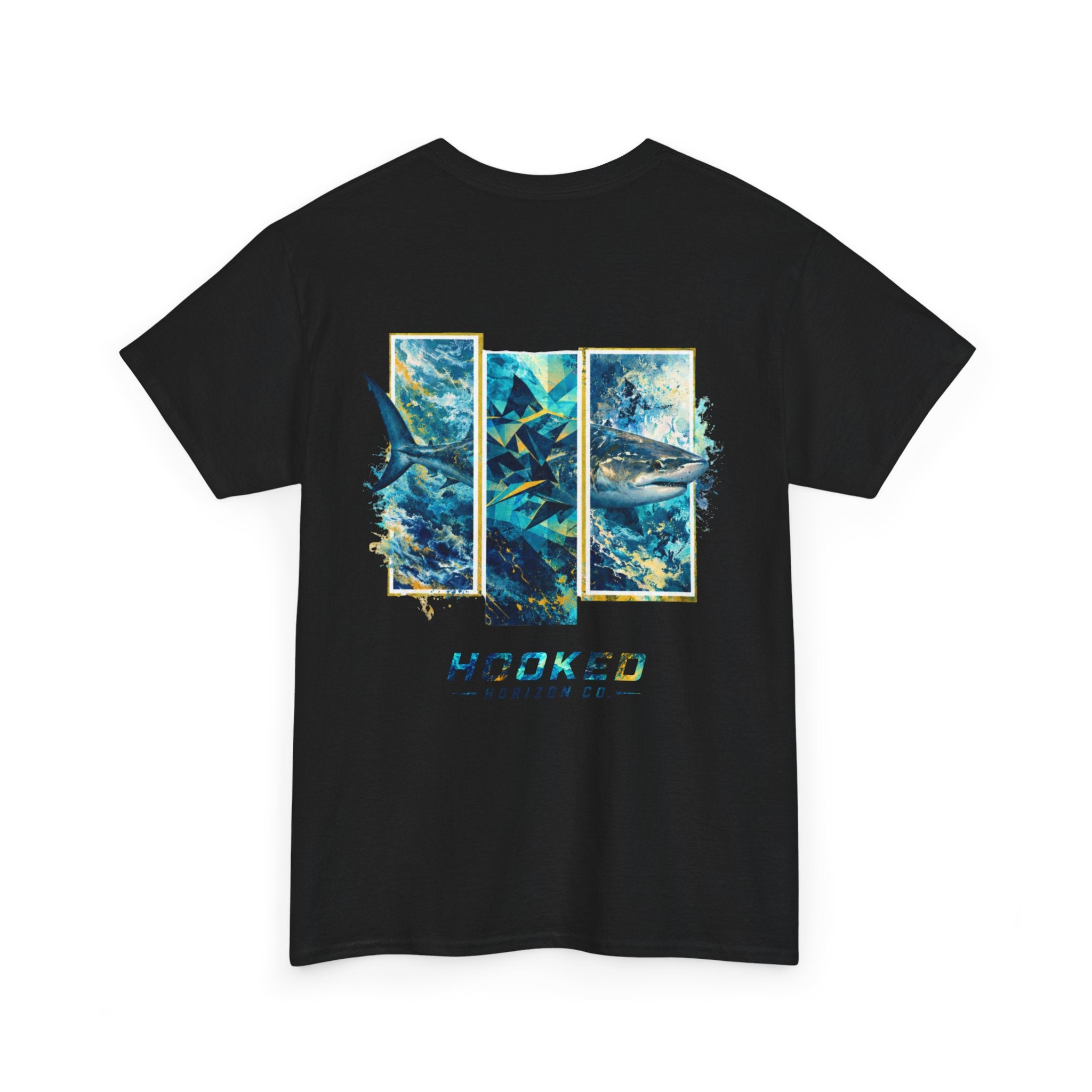 Bull Shark Hooked Horizon Co Tee—Ocean Graphic Tee — "Beloved" Ray Design