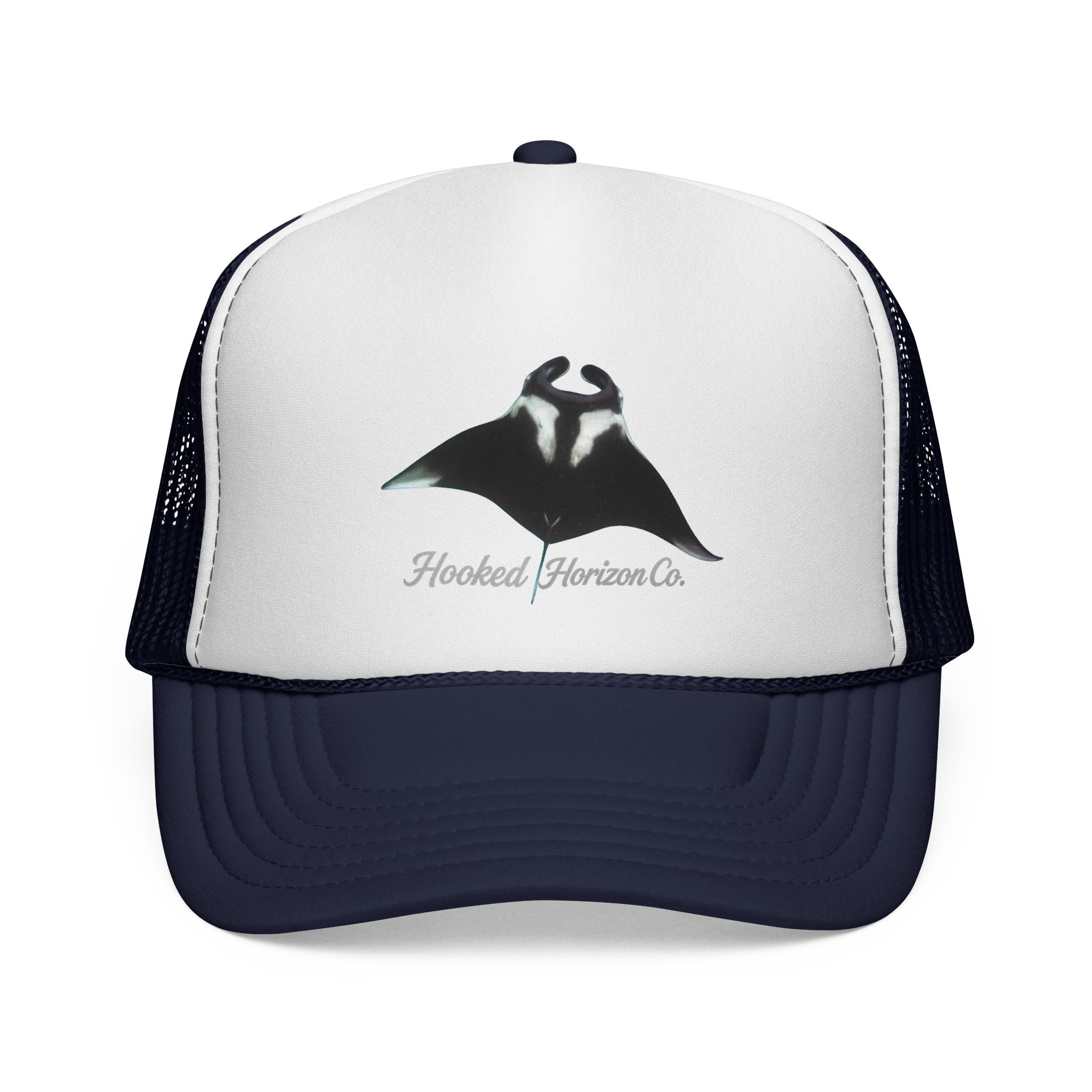 Giant Manta Ray Trucker Cap — 'Chasing Legends' Fishing Hooks Logo