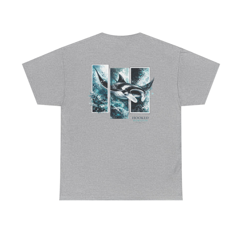 Manta Ray Hooked Horizon Co Tee—Ocean Graphic Tee — "Beloved" Ray Design