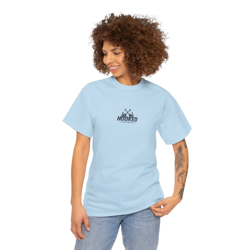 Sail Fish Hooked Horizon Co Tee—Ocean Graphic Tee — "Beloved" Ray Design