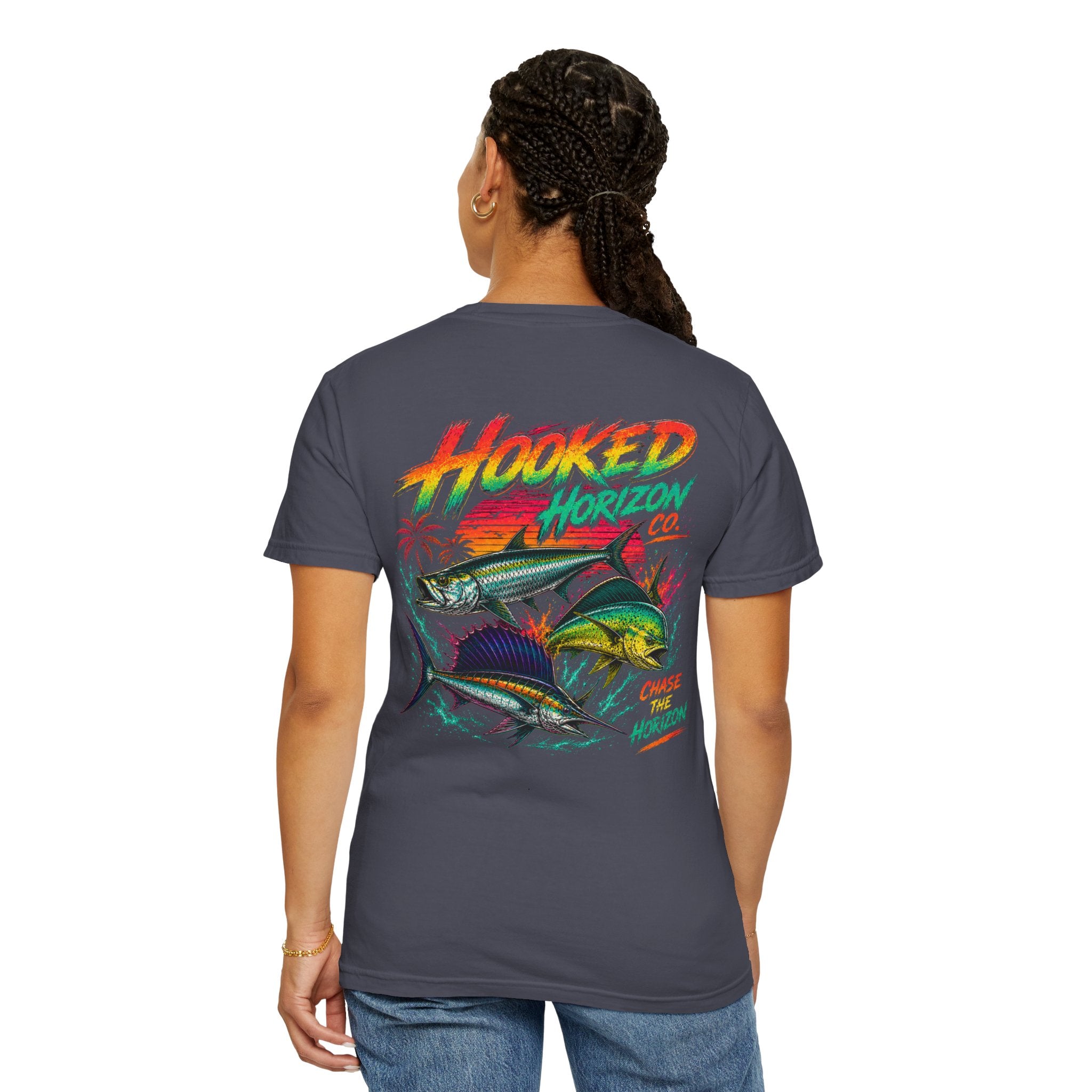 Retro 80s Tripple Fish Fishing Tee — Hooked Horizon Co.  Angler Gifts Ocean Lover Gifts