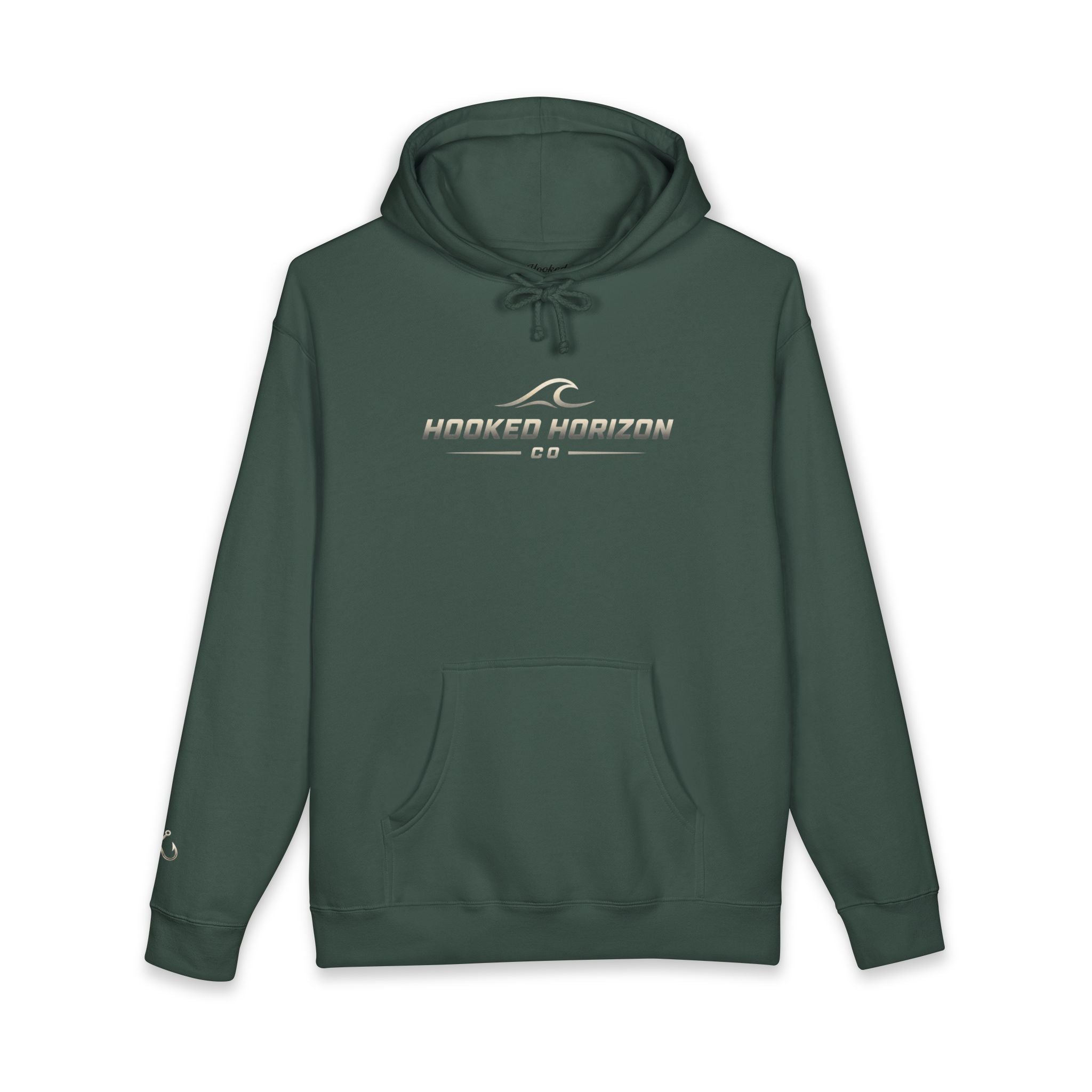 Wave Hoodie Hooked Horizon Co. — Fishing Back Graphic Hoodie, Multiple Color Variations