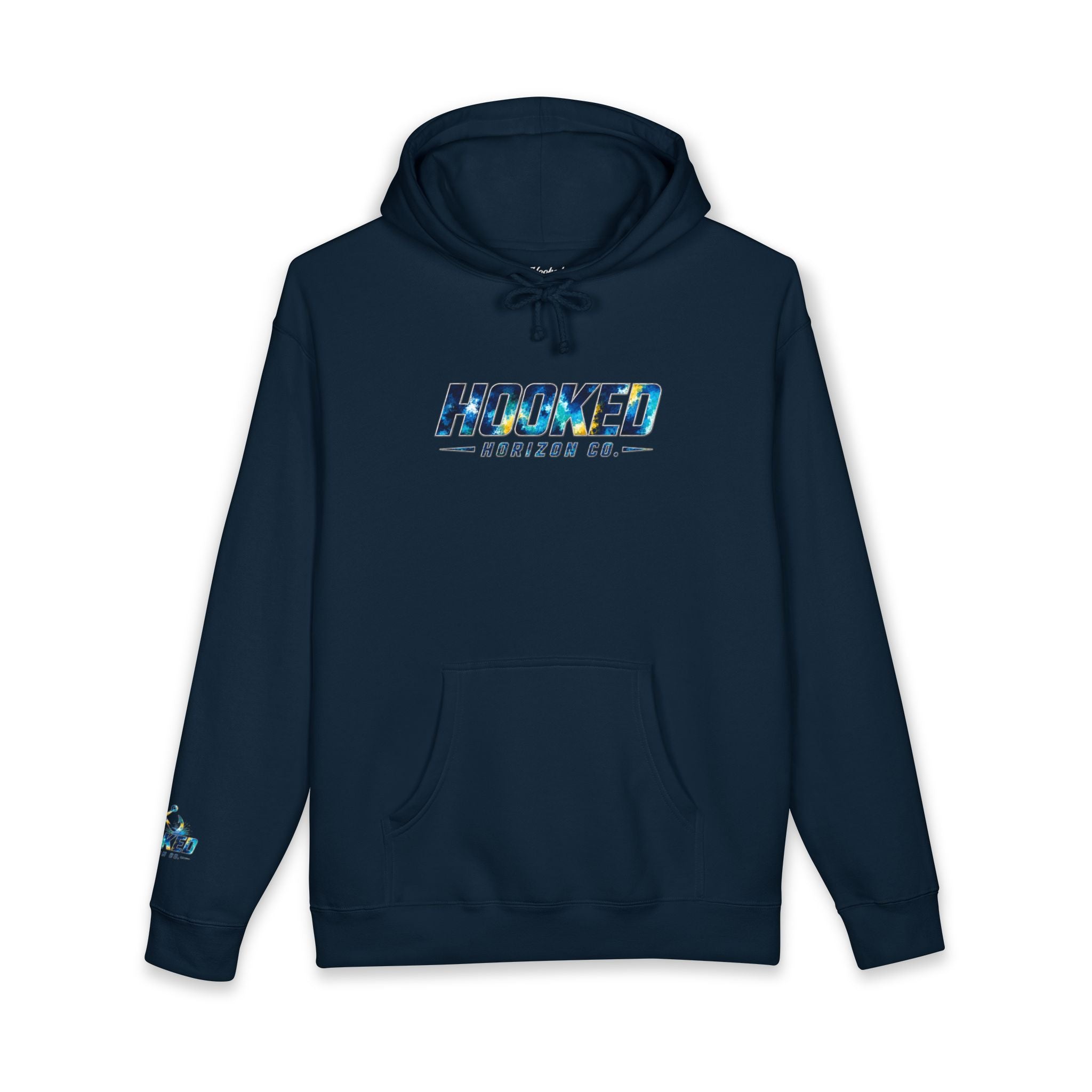 Barracuda Hoodie Hooked Horizon Co. — Fishing Back Graphic Hoodie, Multiple Color Variations
