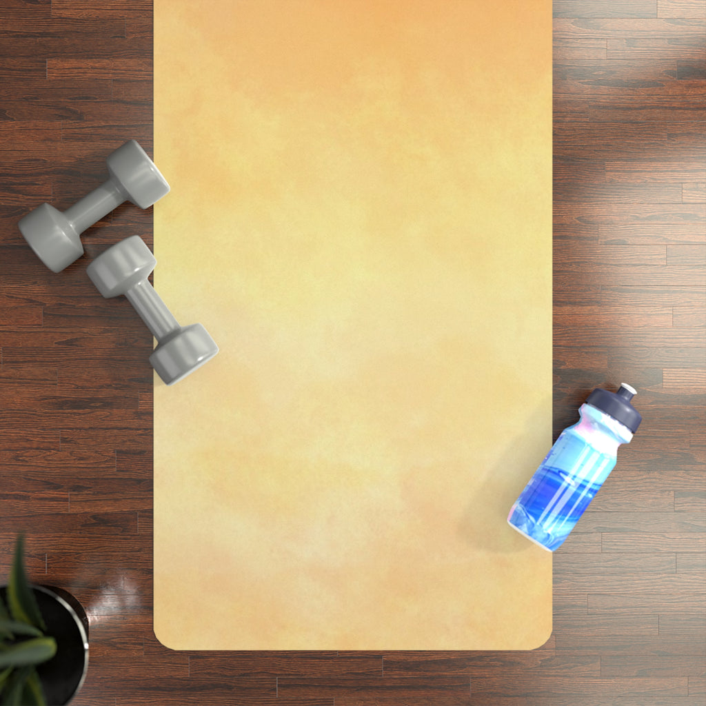 Pink To Orange Ocean-Inspired Rubber Yoga Mat for Mindfulness, Fitness, Eco-Friendly Exercise, Home Workouts, Gift for Yogis
