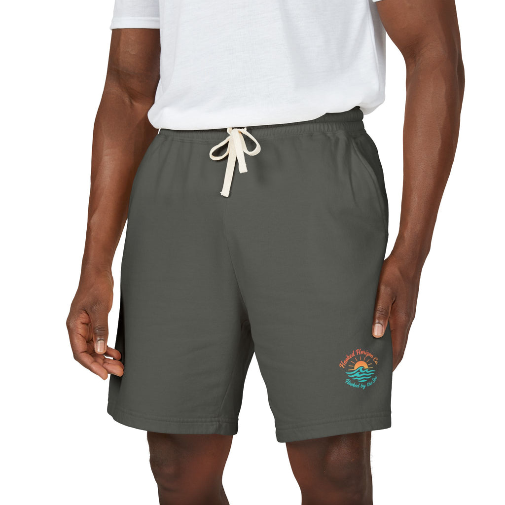Hooked Horizon Co.  — Ultra Soft Fleece Sweat Shorts — Lightweight Garment-Dyed Lounge Shorts