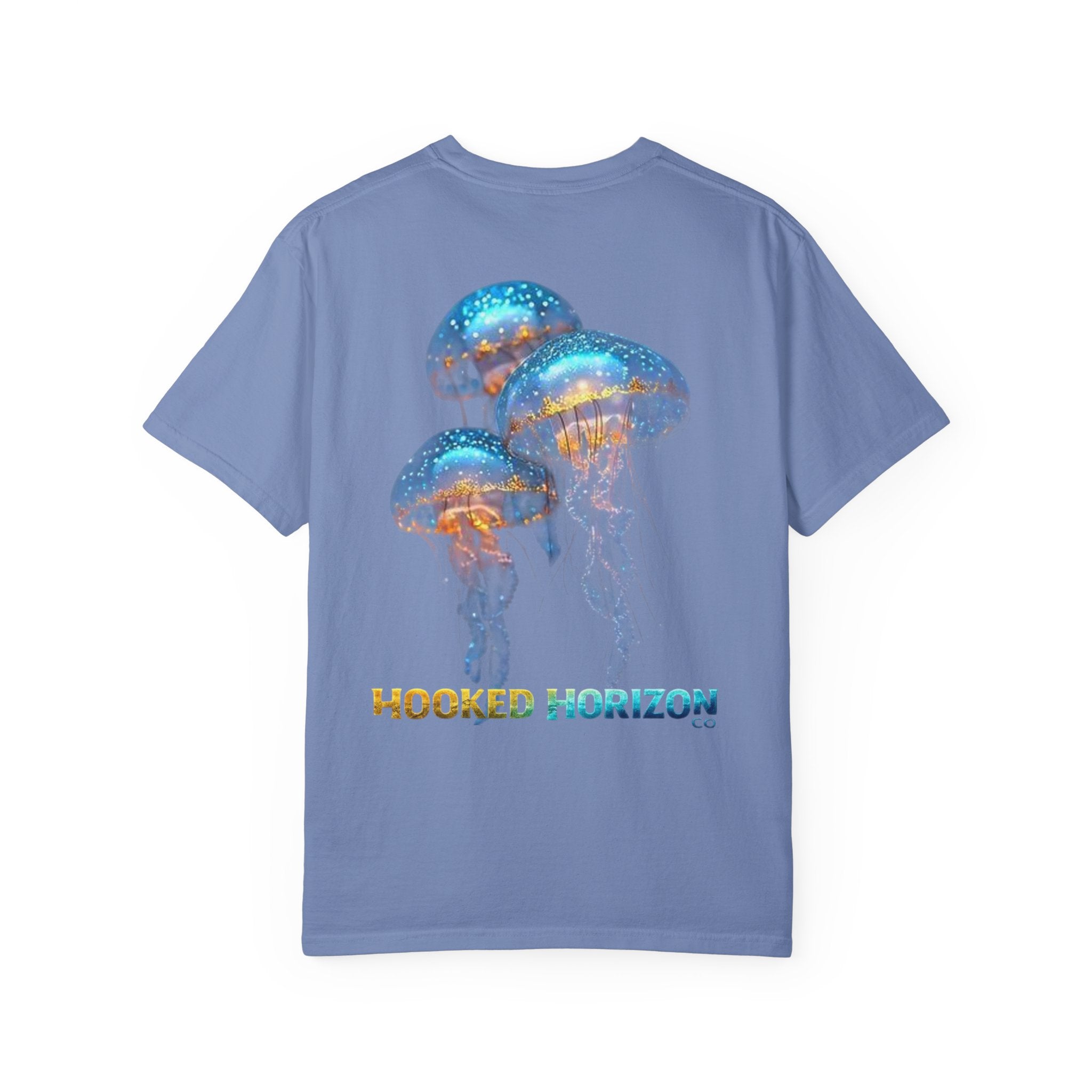 Jelly Fish Hooked Horizon Co. — Deep Drift Fishing Graphicishing Tee for Angler Lovers, Shark Lovers, Ocean Tee