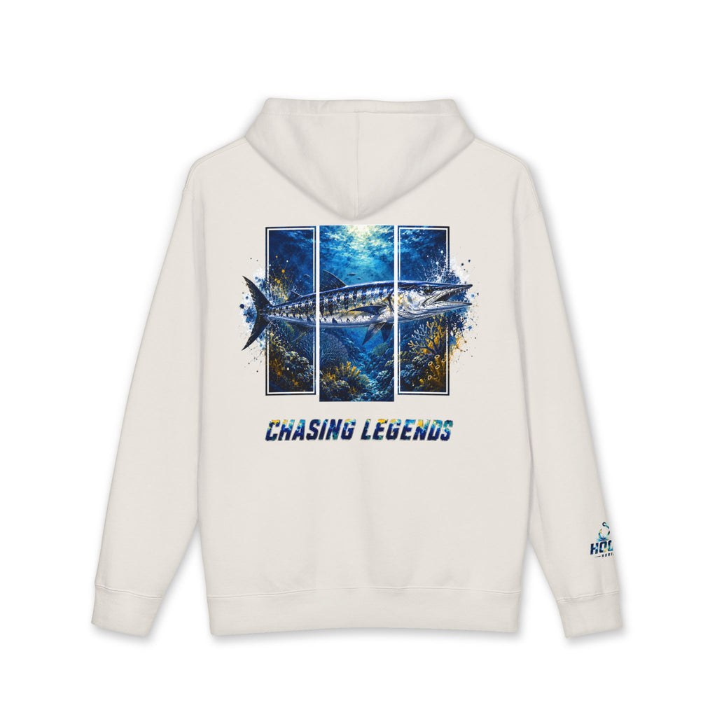 Barracuda Hoodie Hooked Horizon Co. — Fishing Back Graphic Hoodie, Multiple Color Variations