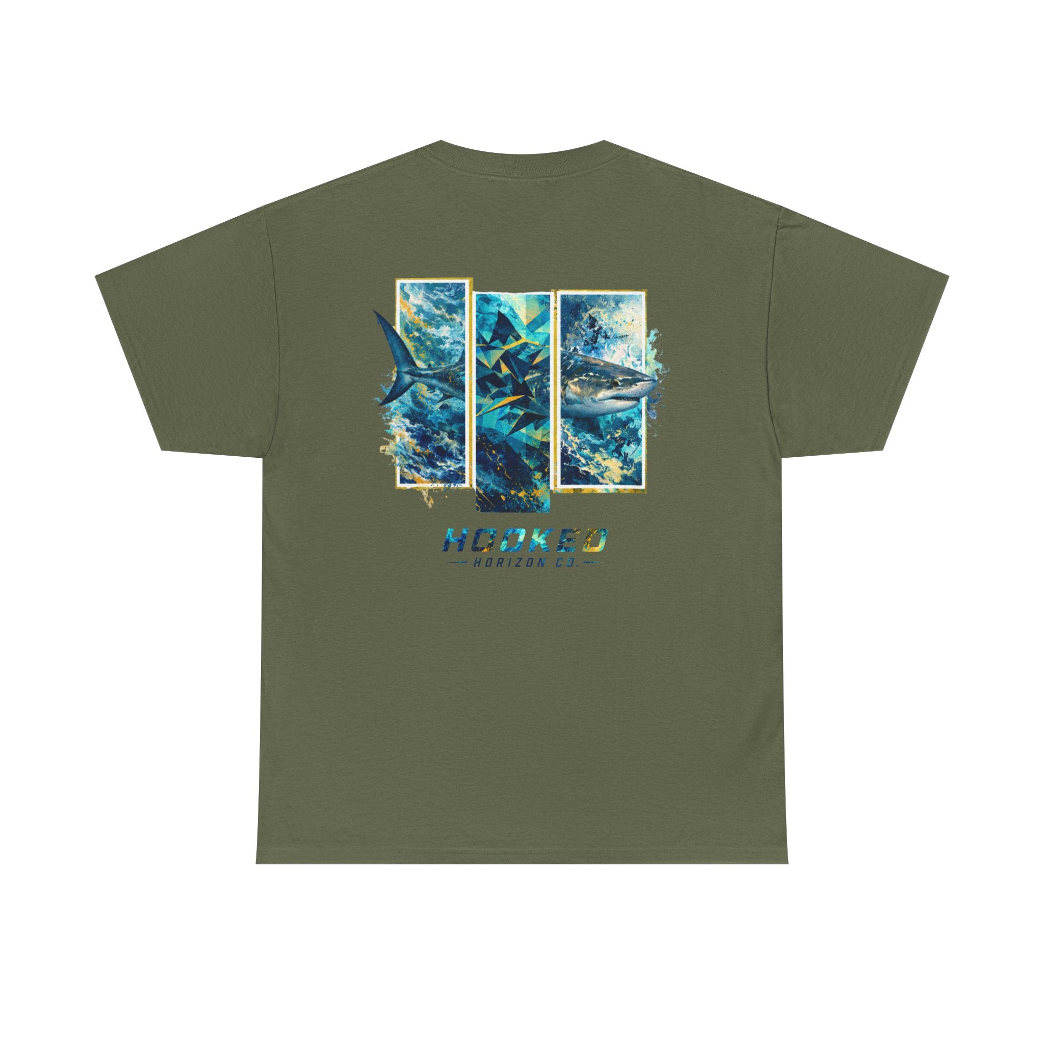 Bull Shark Hooked Horizon Co Tee—Ocean Graphic Tee — "Beloved" Ray Design