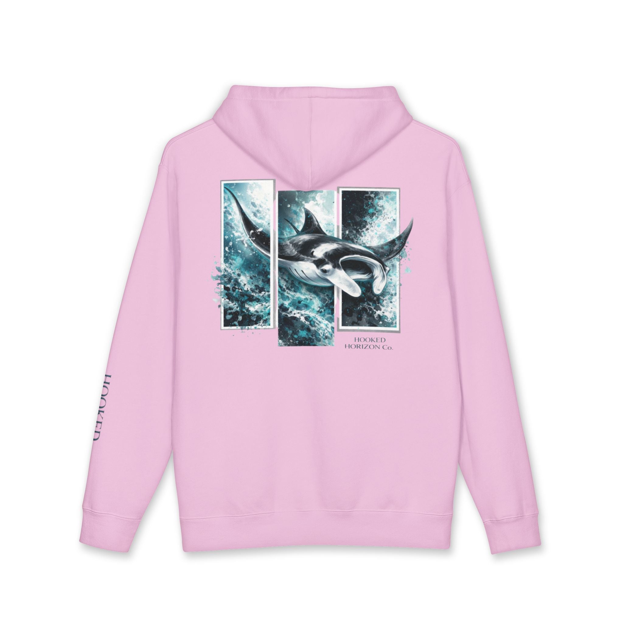 Manta Ray Hoodie Hooked Horizon Co. — Fishing Back Graphic Hoodie, Multiple Color Variations