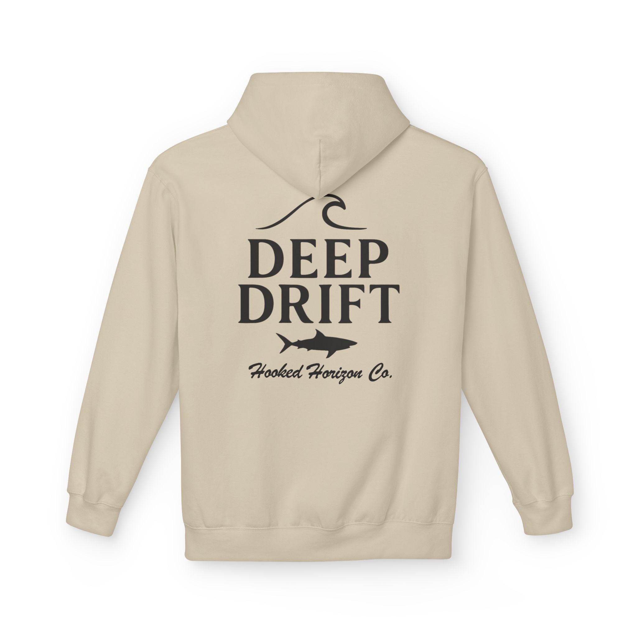 Deep Drift Wave & Shark Fishing Hoodie — Hooked Horizon Co. Pullover, Multiple Color Variations