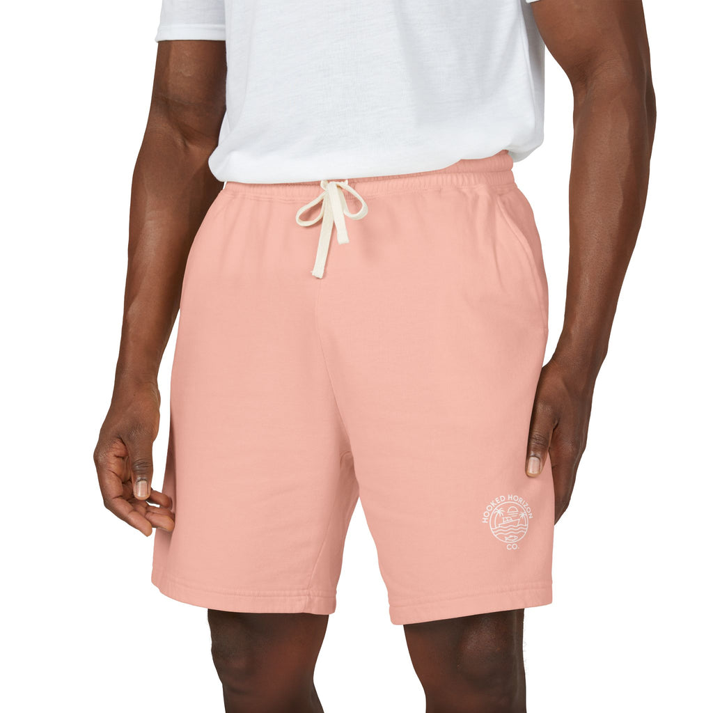 Hooked Horizon Co.  80s Inspired Fleece Sweat Shorts — Lightweight Garment-Dyed Lounge Shorts