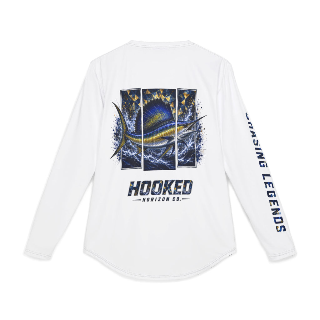Sail Fish Hooked Horizon Co — Men's Long Sleeve UV Shirt — Chasing Legends Not Trends Orca Ocean Graphic Performance Tee