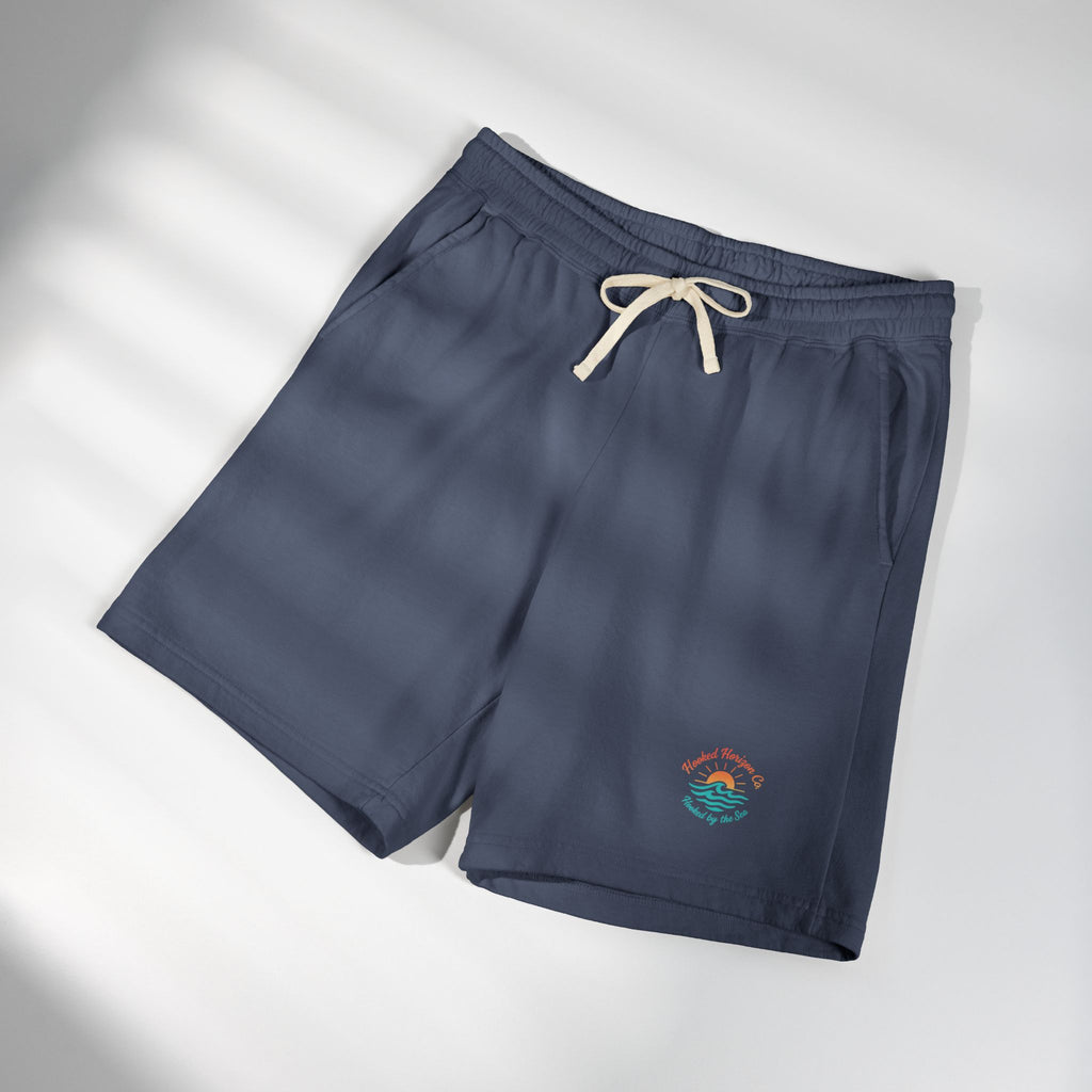 Hooked Horizon Co.  — Ultra Soft Fleece Sweat Shorts — Lightweight Garment-Dyed Lounge Shorts