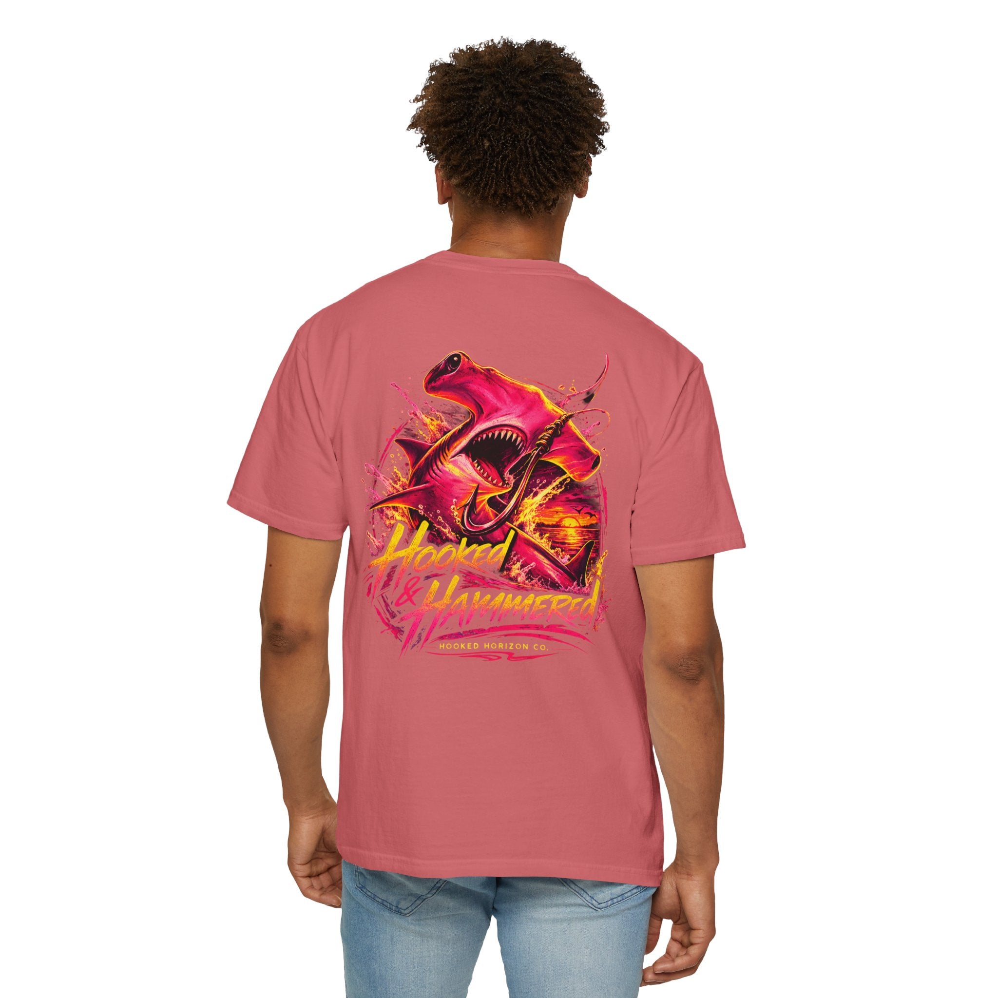 Hooked & Hammered Fishing T-shirt, Hooked Horizon Co, Angler Gifts, Shark Lovers