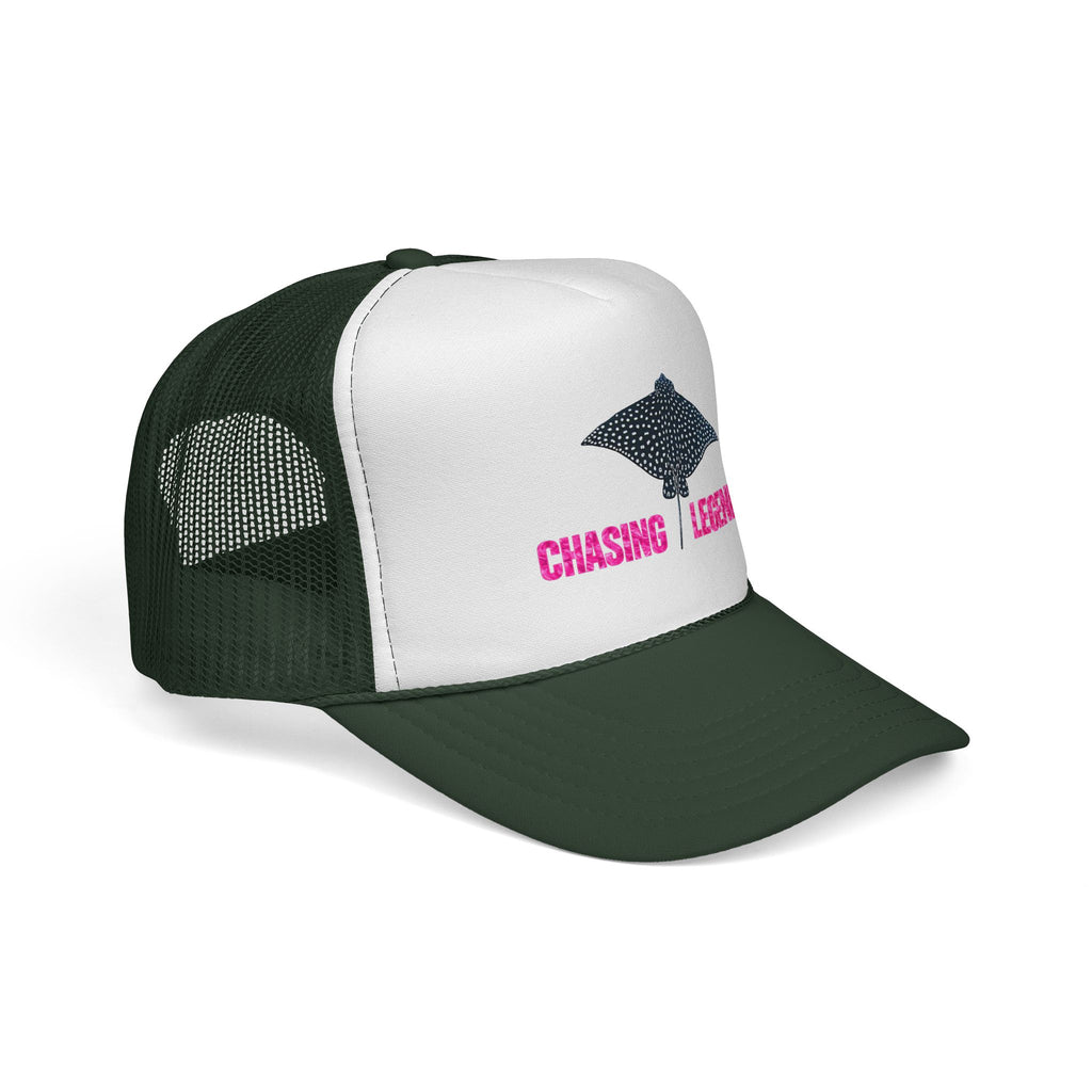 Spotted Ray Neon Pink Chasing Legends Trucker Cap — Fishing & Beach Hat