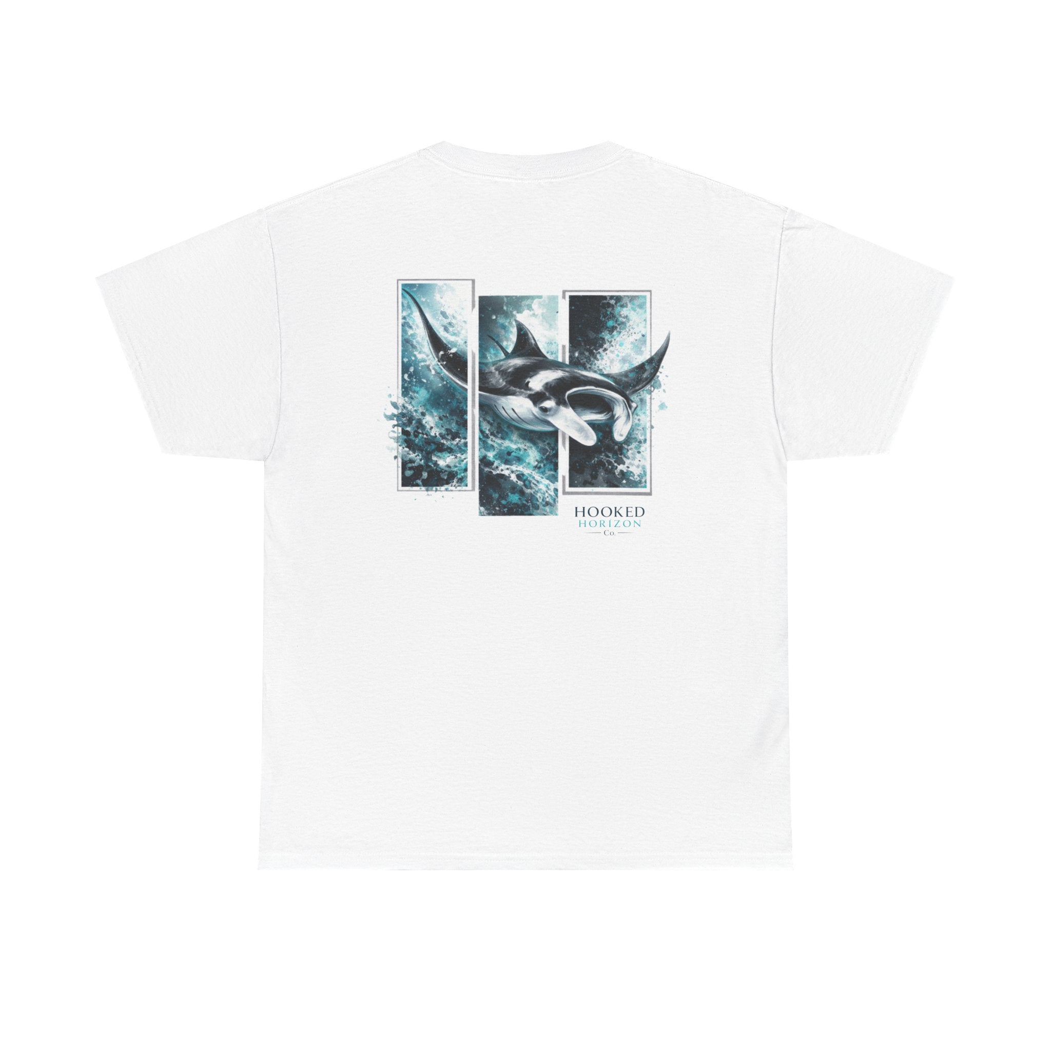 Manta Ray Hooked Horizon Co Tee—Ocean Graphic Tee — "Beloved" Ray Design