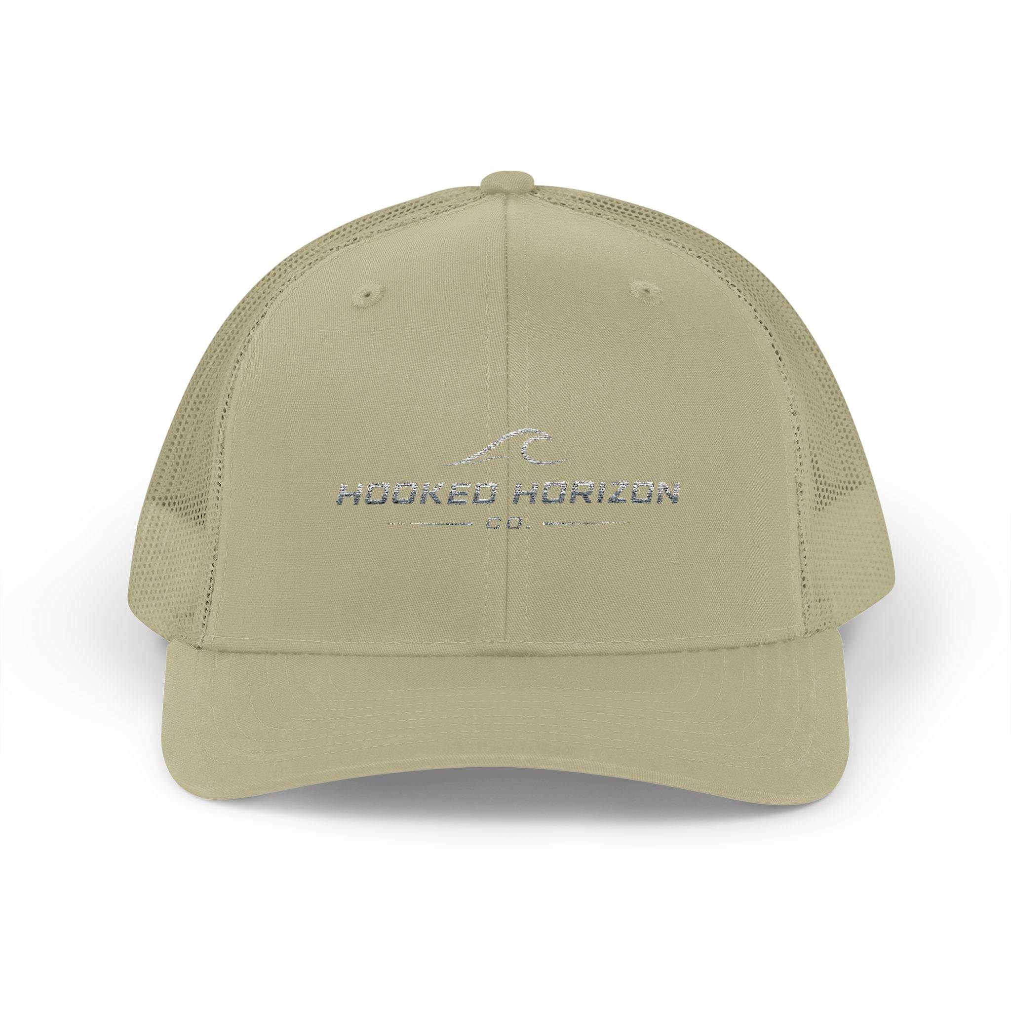Wave Hooked Horizon Trucker Cap — Embroidered Fishing Snapback