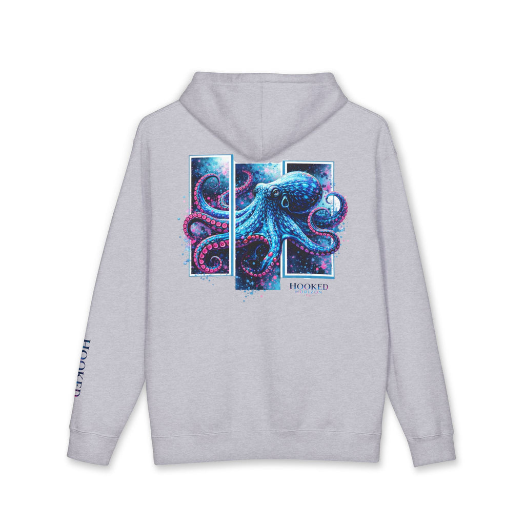 Octopus Hoodie Hooked Horizon Co. — Fishing Back Graphic Hoodie, Multiple Color Variations