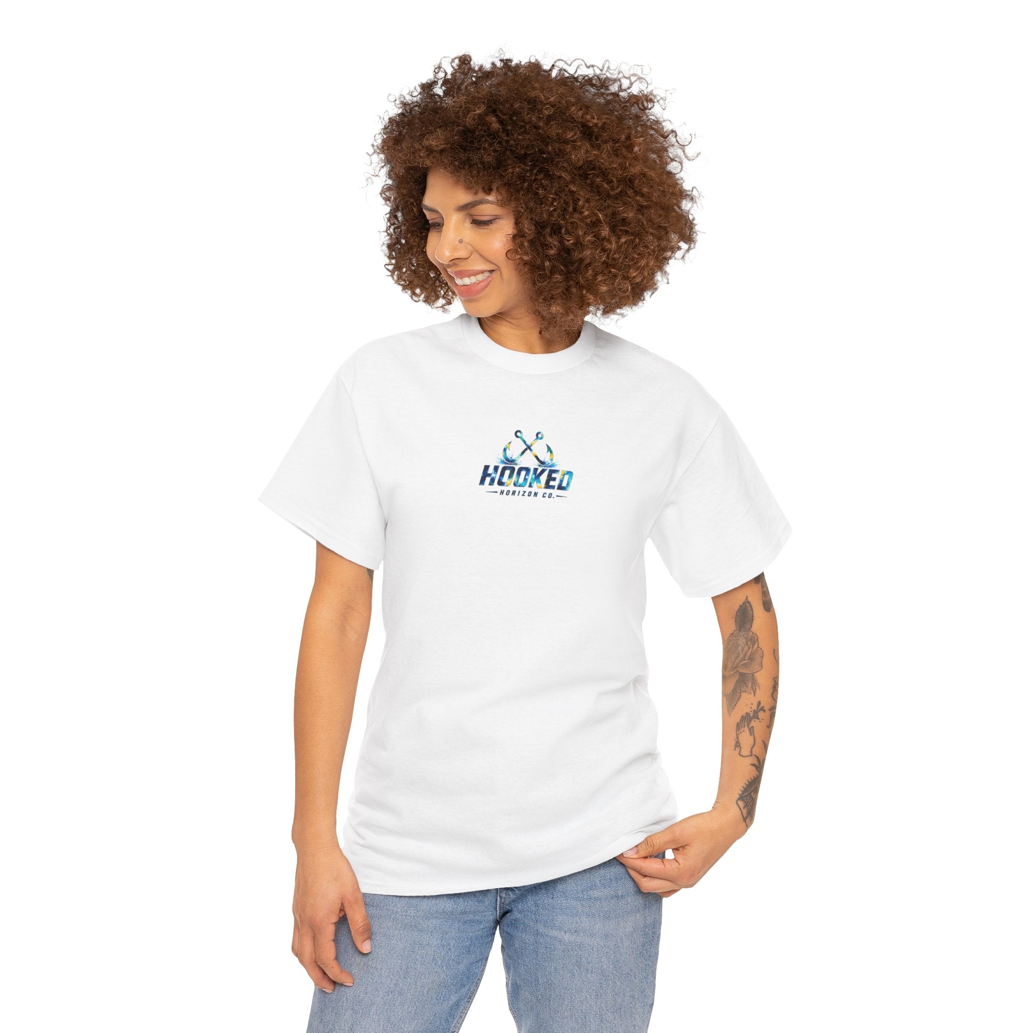 Barracuda Hooked Horizon Co Tee—Ocean Graphic Tee — "Beloved" Ray Design