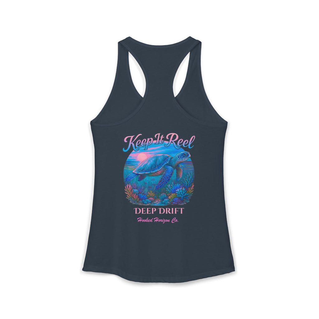 Turtle " Keep It Reel" Deep Drift– Hooked Horizon Co. Gifts for Ocean Lovers, Nautical Fashion, Everyday Comfort, Perfect Gift for Her