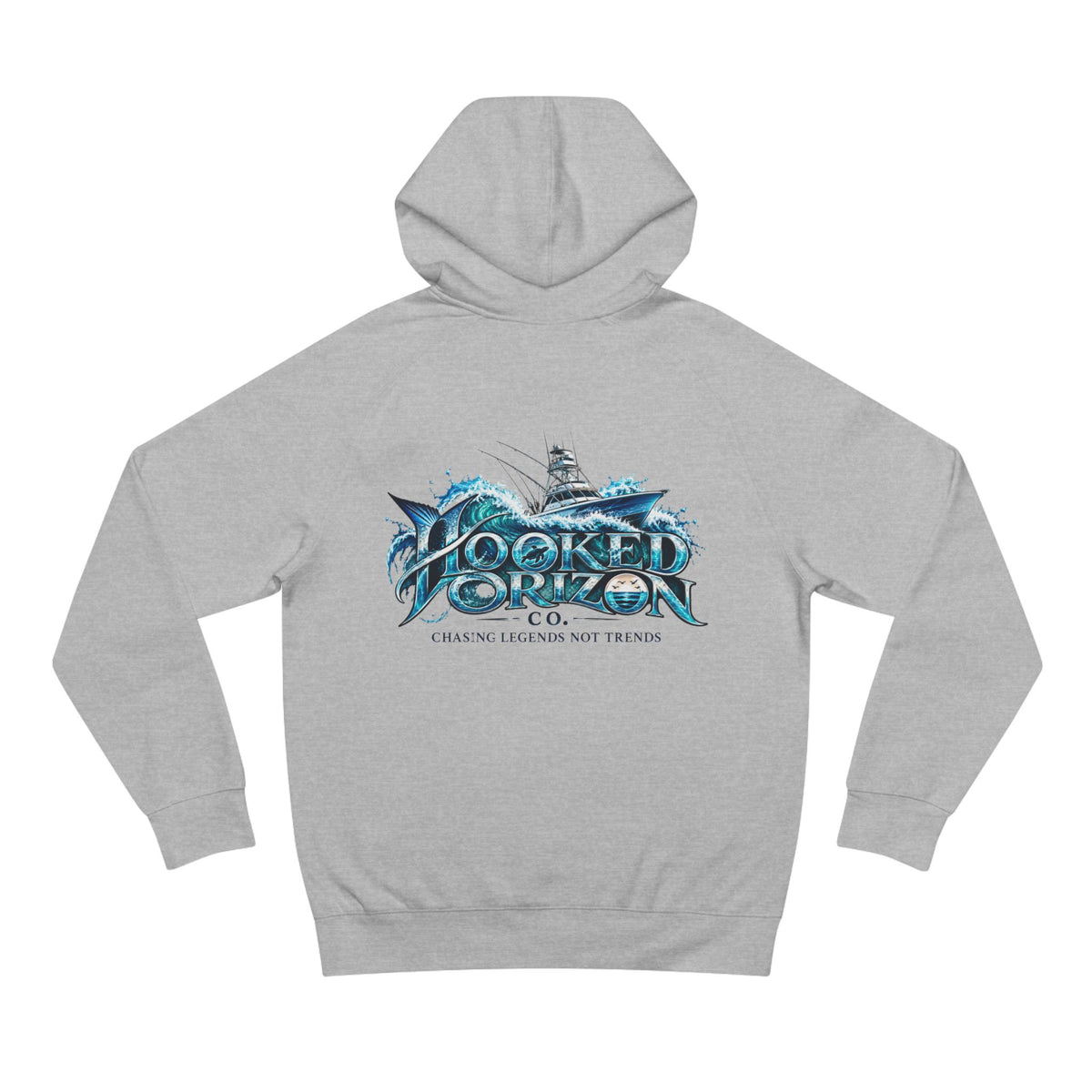 Fishing Boat " Chasing Legends Not Trends "Hooked Horizon Co. Unisex Supply Hoodie