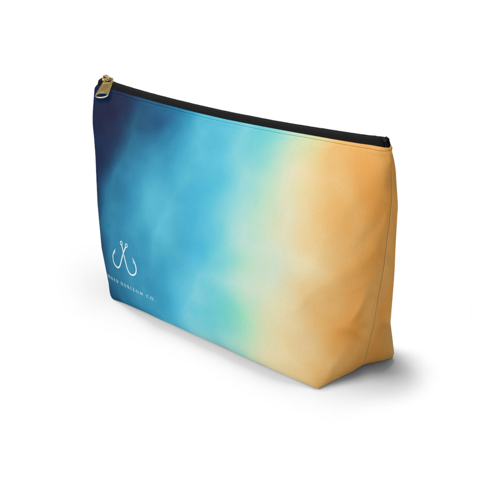 Bright Ombre Costal Vibes– Hooked Horizon Co Vibrant Gradient Accessory Pouch | Makeup Bag, Travel Organizer, Gift for Her, Beach Essentials, Stylish Storage