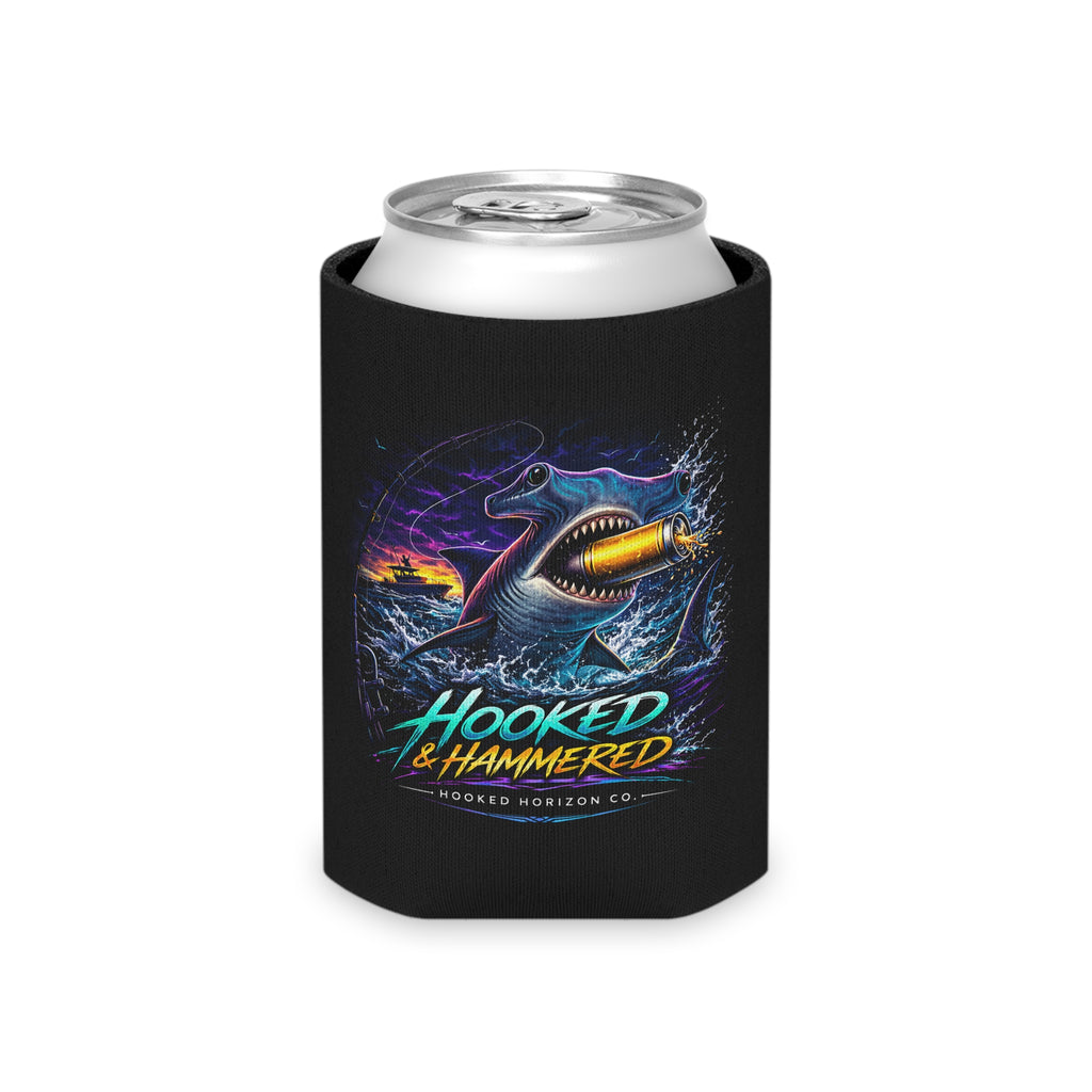 Hooked & Hammered Cooler Coozie — Hooked Horizon Co. Fishing Wave Koozie