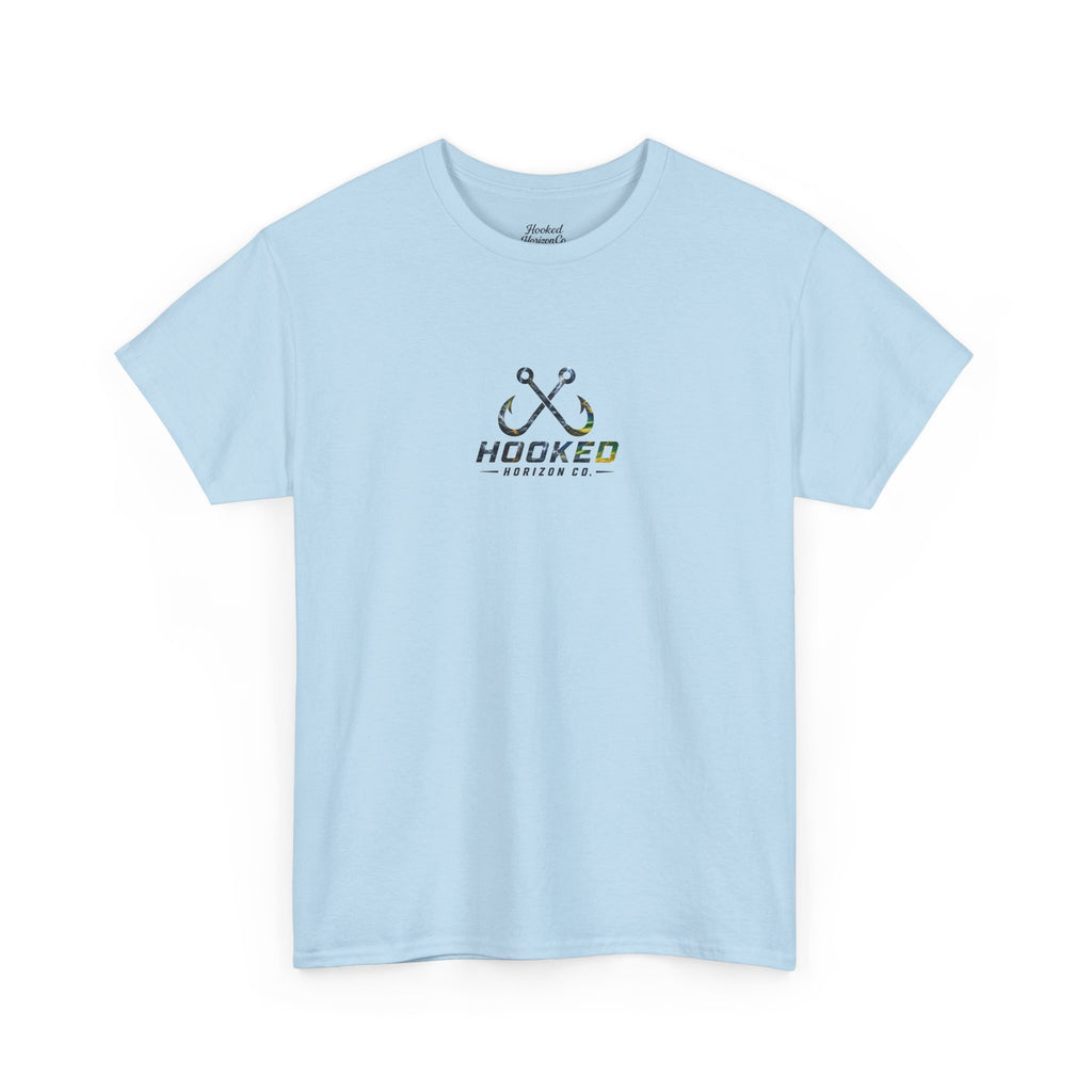Mahi Mahi Hooked Horizon Co Tee—Ocean Graphic Tee — "Beloved" Ray Design