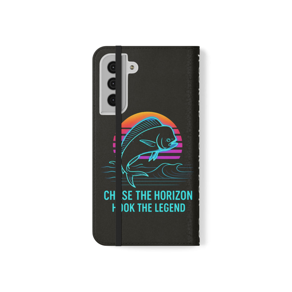 Mahi Mahi Flip Phone Case — Turquoise Water Pattern Wallet Cover