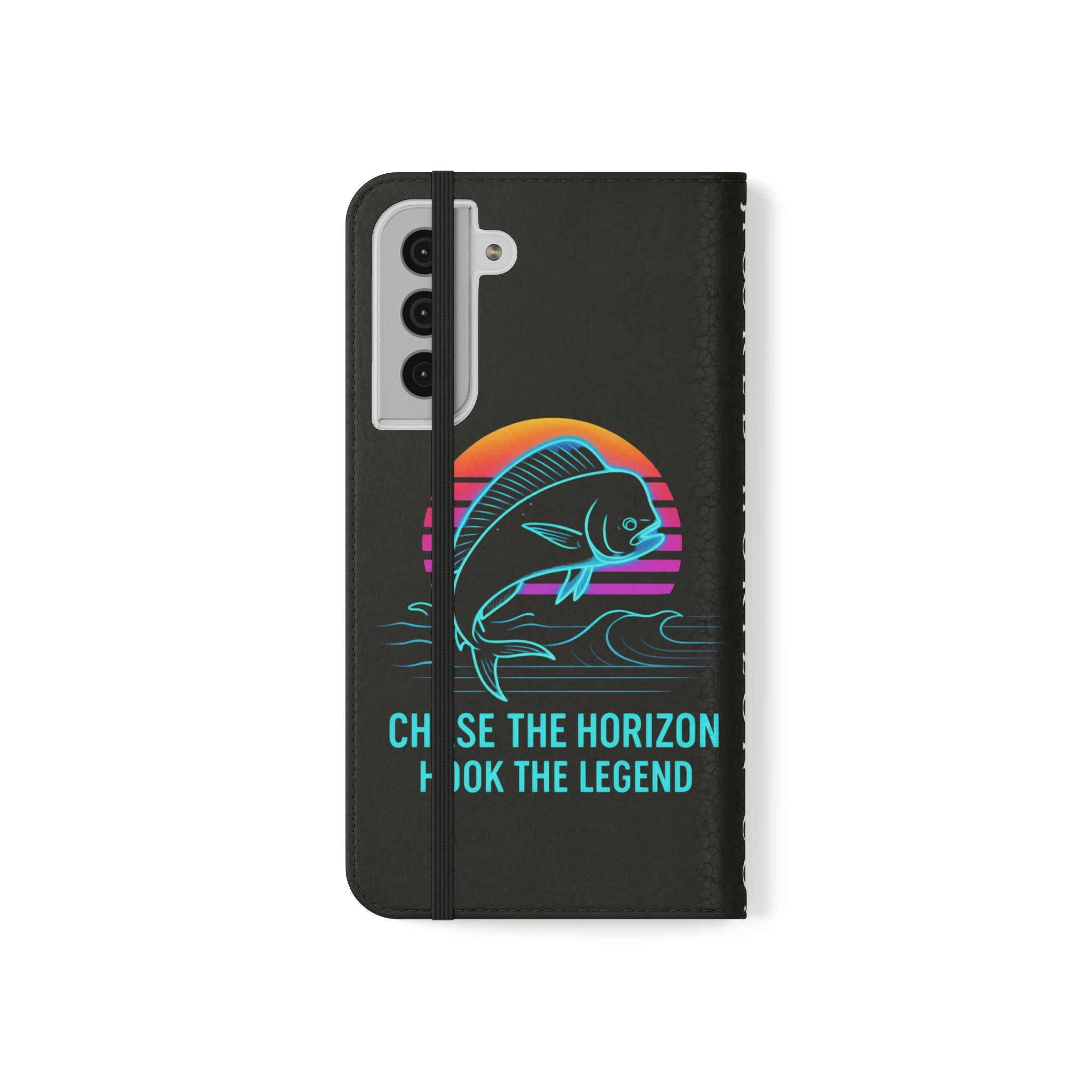 Mahi Mahi Flip Phone Case — Turquoise Water Pattern Wallet Cover