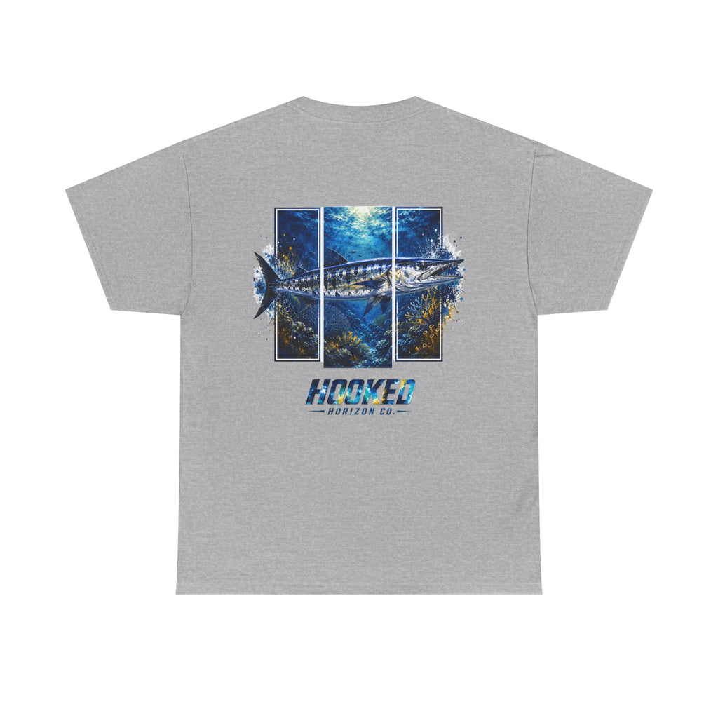 Barracuda Hooked Horizon Co Tee—Ocean Graphic Tee — "Beloved" Ray Design