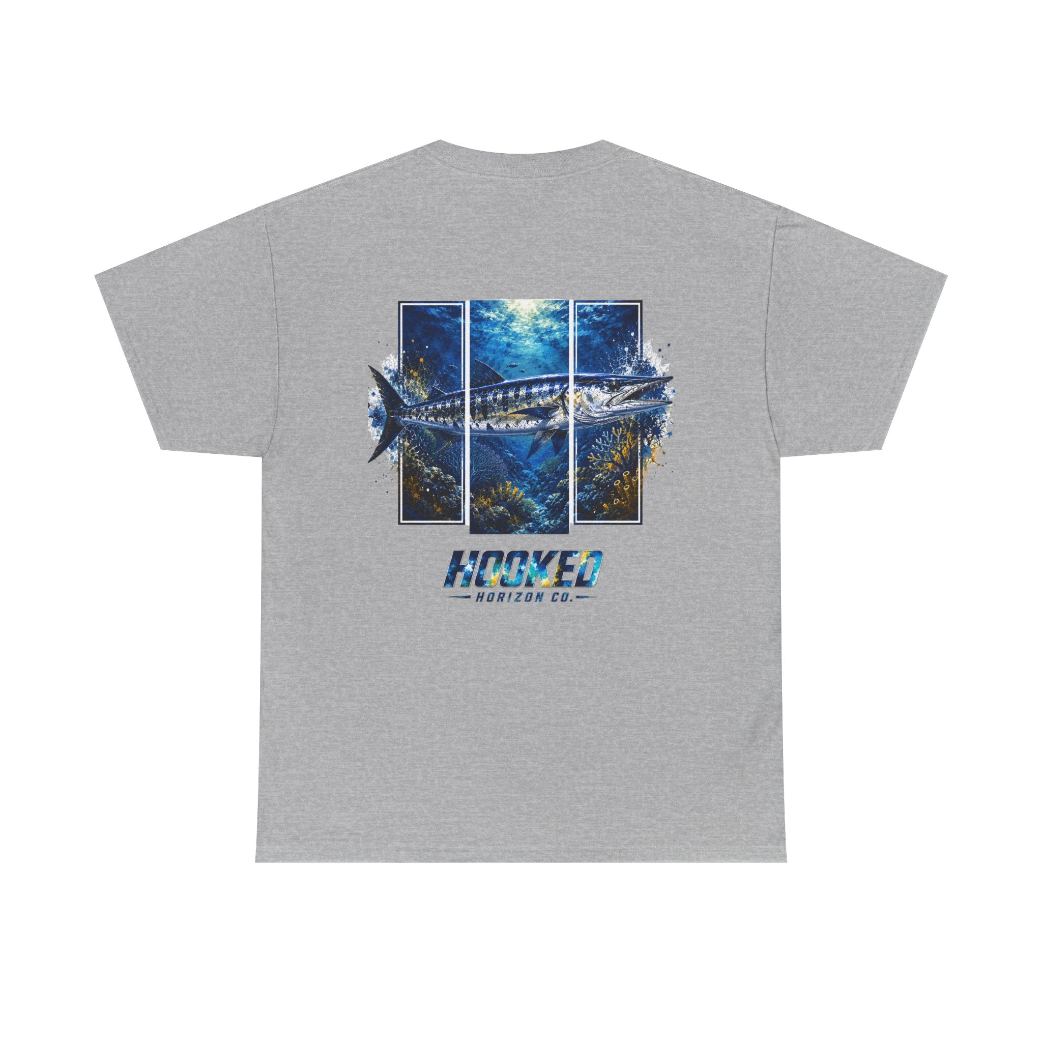 Barracuda Hooked Horizon Co Tee—Ocean Graphic Tee — "Beloved" Ray Design