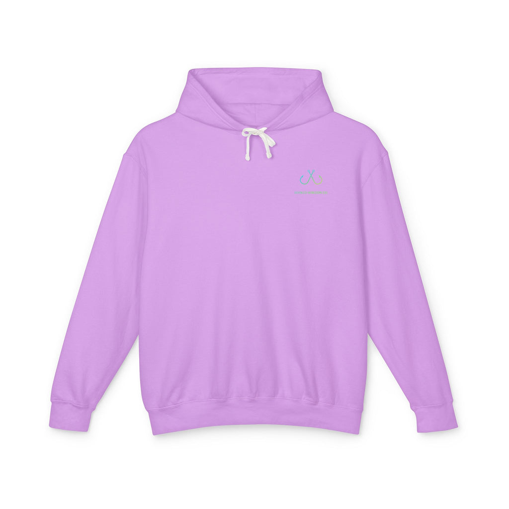 Hooked Horizon Co Green & Blue Unisex Lightweight Hoodie with Deep Drift Design | Perfect for Fishermen, Beach Lovers, Casual Outings, Gift for Him/Her, Nautical Style,  Ocean Lover Gifts