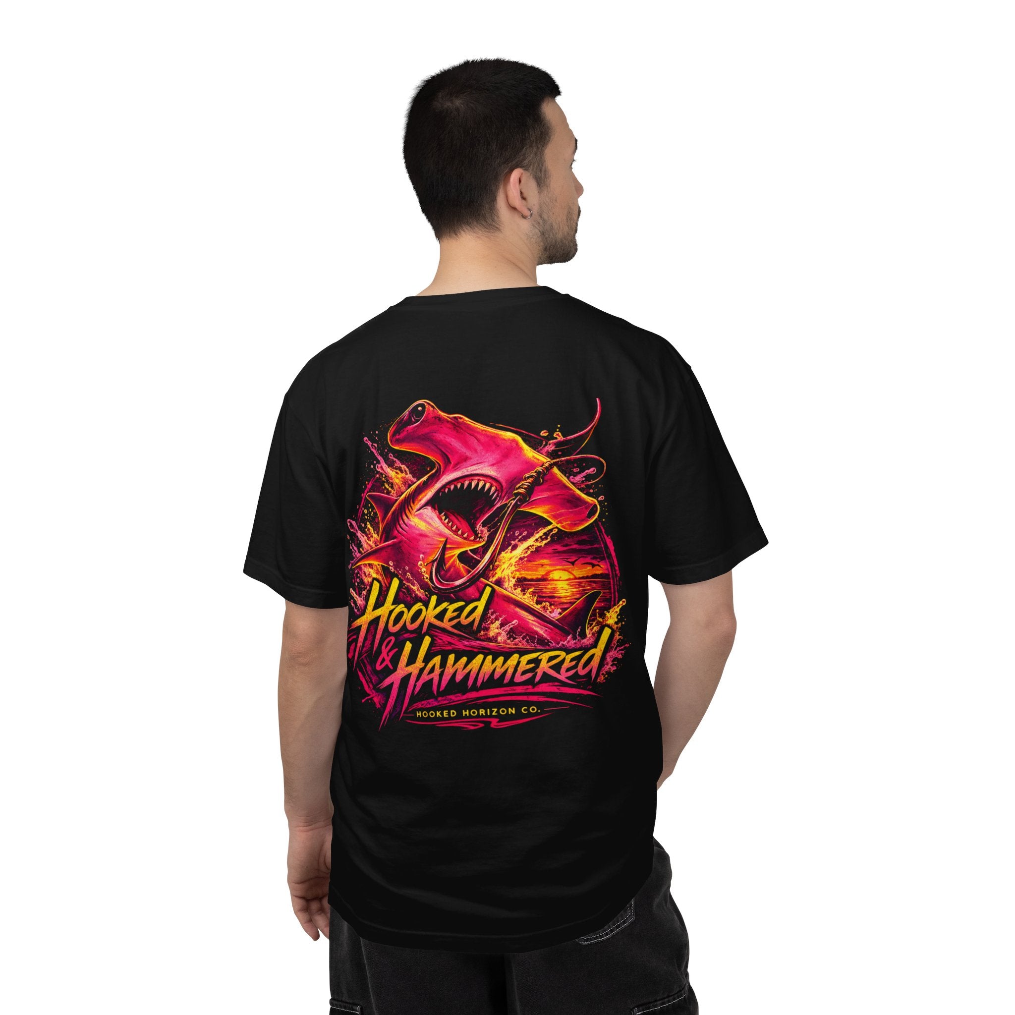 Hooked & Hammered Fishing T-shirt, Hooked Horizon Co, Angler Gifts, Shark Lovers